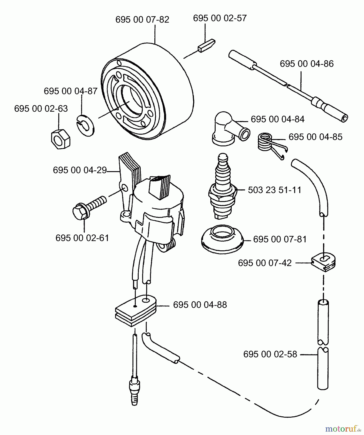  Husqvarna Bläser / Sauger / Häcksler / Mulchgeräte 165 BT - Husqvarna Backpack Blower (2001-06 & After) Ignition / Flywheel