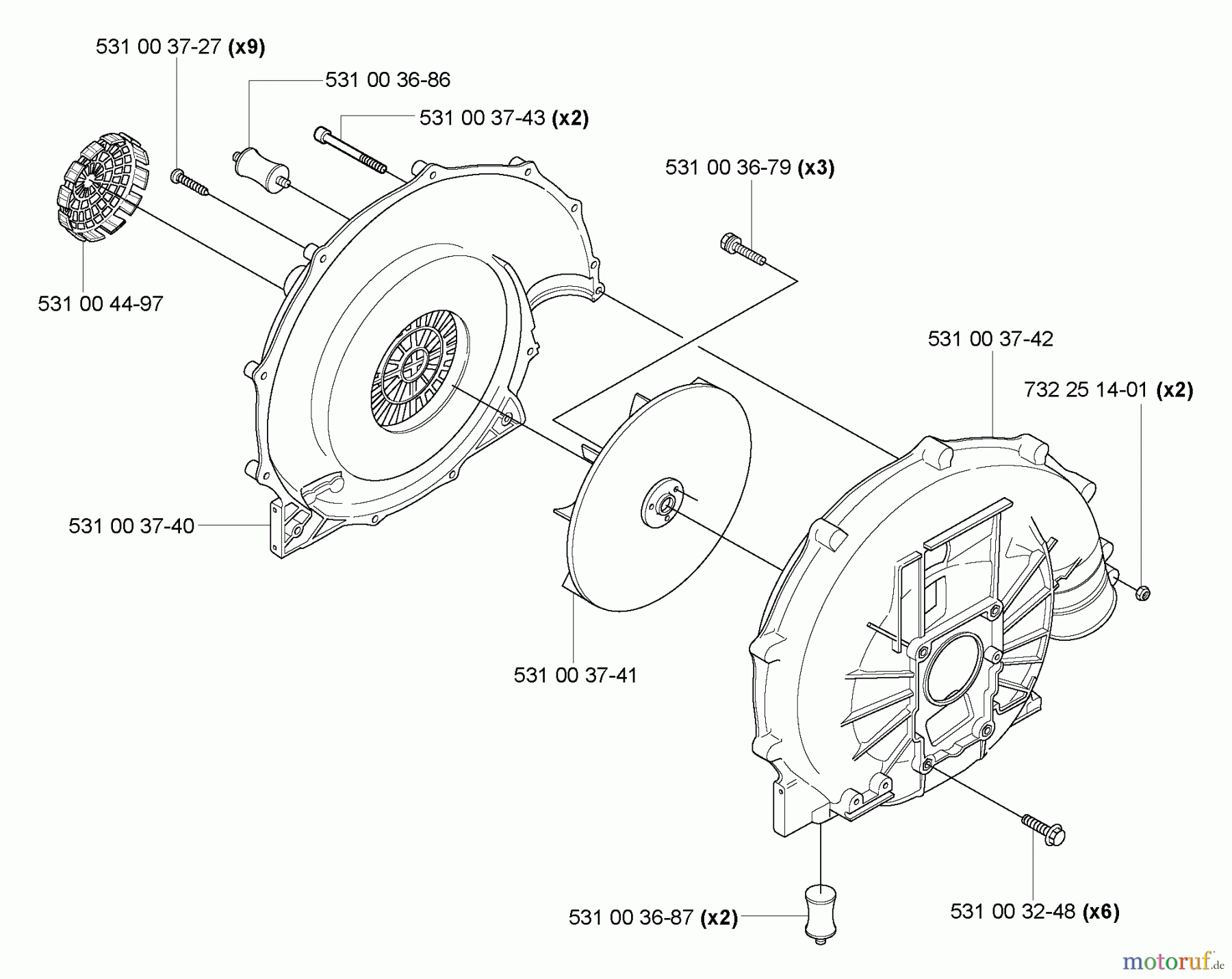  Husqvarna Bläser / Sauger / Häcksler / Mulchgeräte 165 BT - Husqvarna Backpack Blower (2005-08 & After) Blower Housing