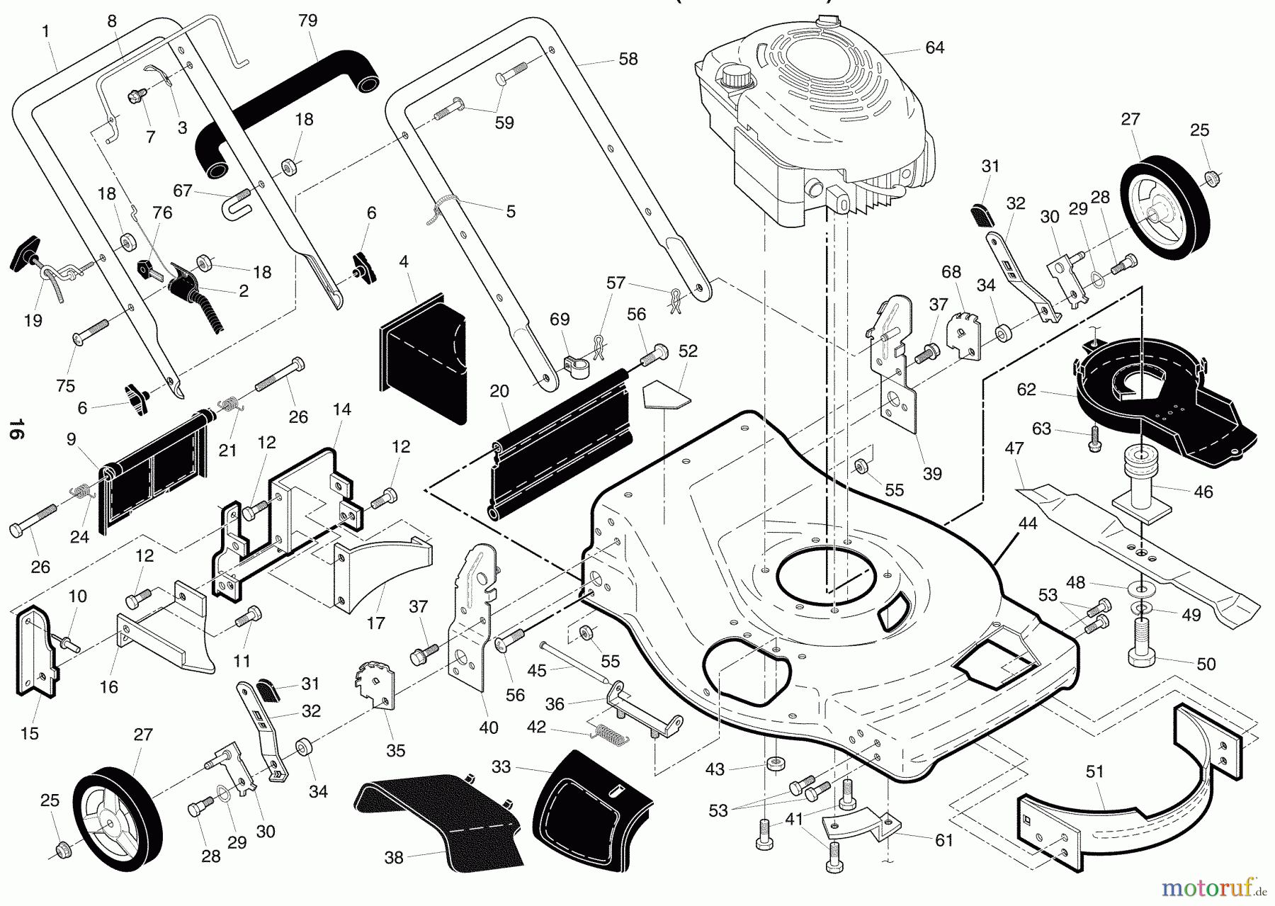  Husqvarna Rasenmäher 65022 ES (96143002302) - Husqvarna Walk-Behind Mower (2008-04 & After) Repair Parts #1