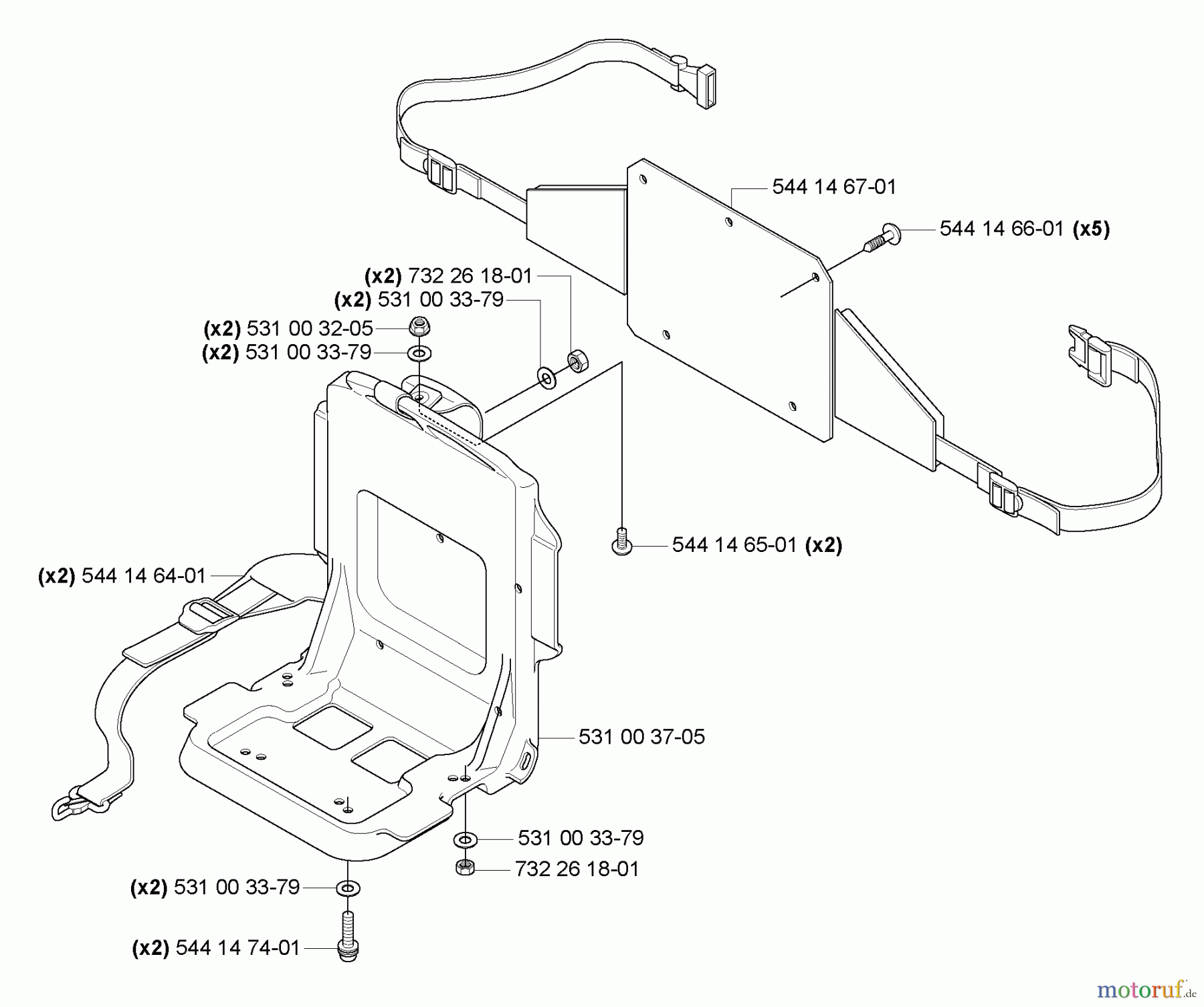  Husqvarna Bläser / Sauger / Häcksler / Mulchgeräte 165 BT - Husqvarna Backpack Blower (2005-08 & After) Frame / Harness