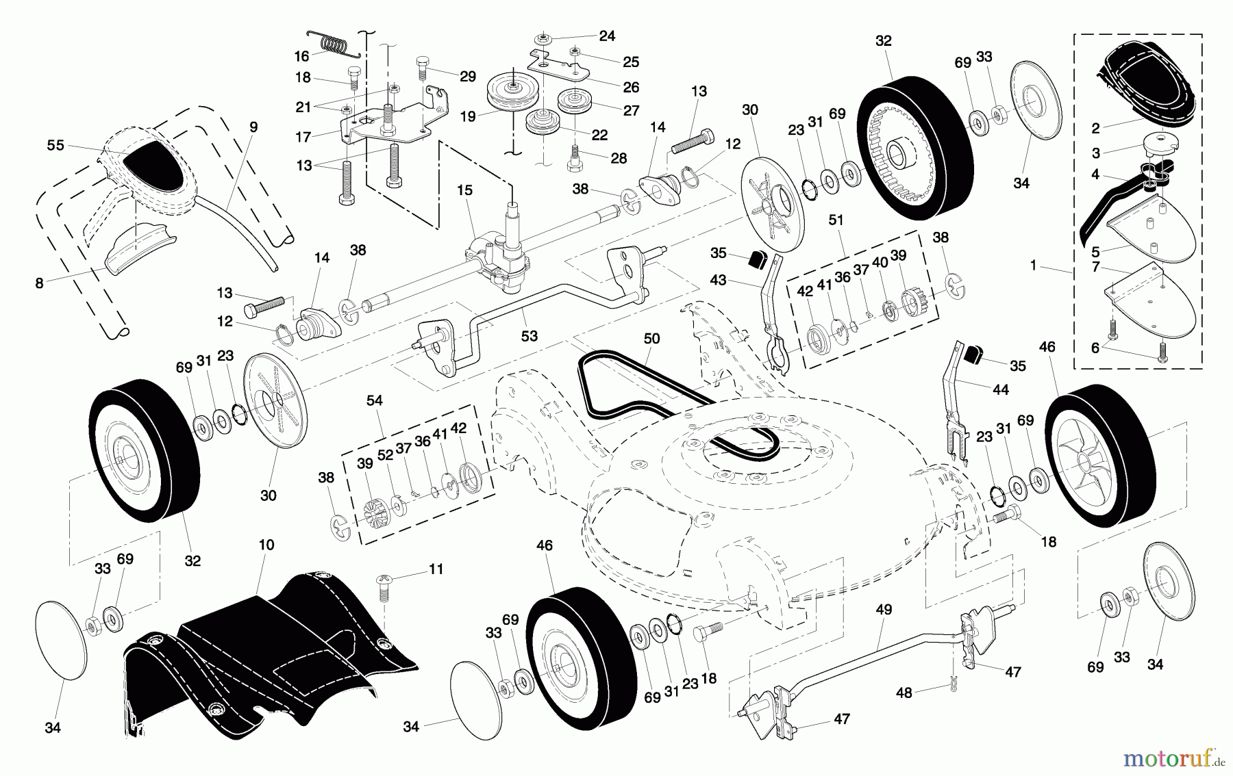  Husqvarna Rasenmäher 67521 HVE (96143001100) - Husqvarna Walk-Behind Mower (2005-01 & After) Drive Assembly