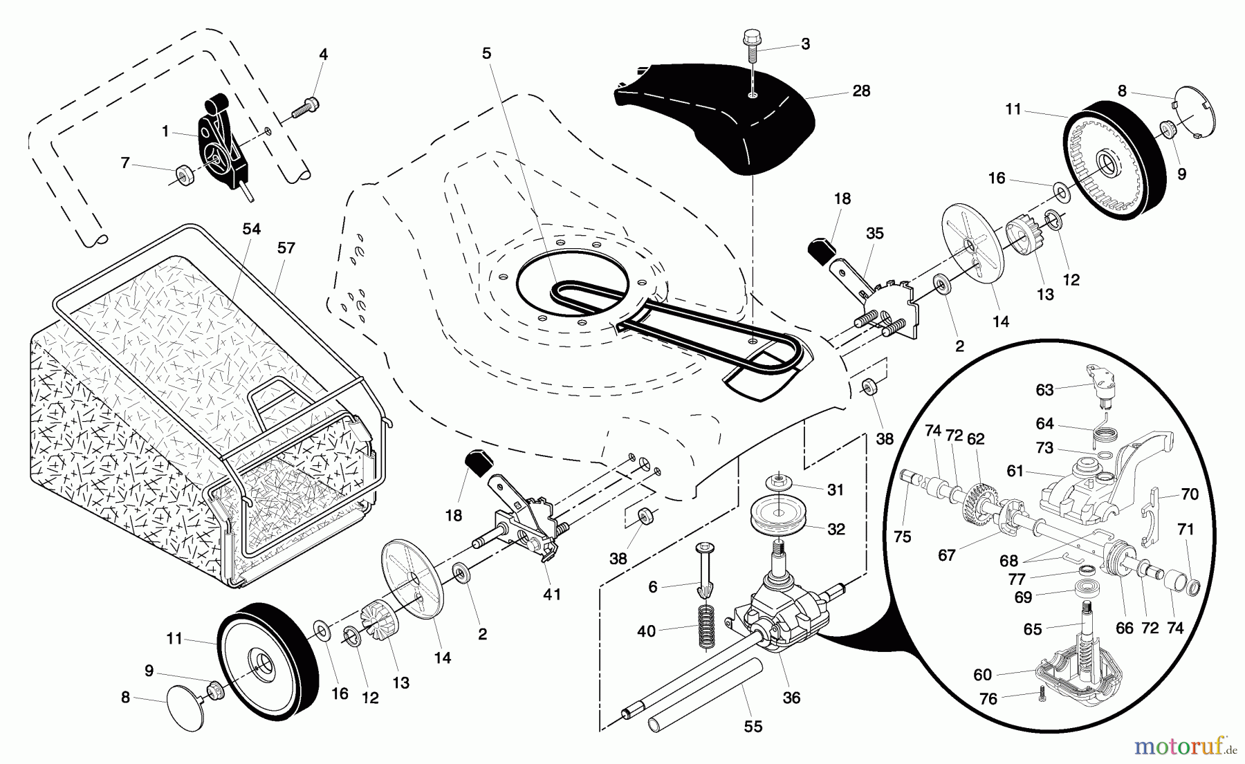  Husqvarna Rasenmäher 7021 CH1 (96143000600) - Husqvarna Walk-Behind Mower (2004-10 & After) Drive Assembly