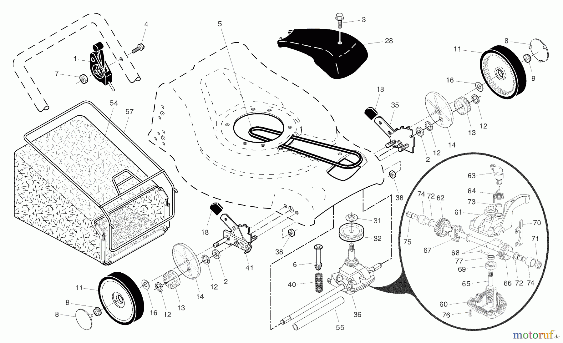  Husqvarna Rasenmäher 7021 CH1A (954224095) - Husqvarna Walk-Behind Mower (2004-06 & After) Drive Assembly