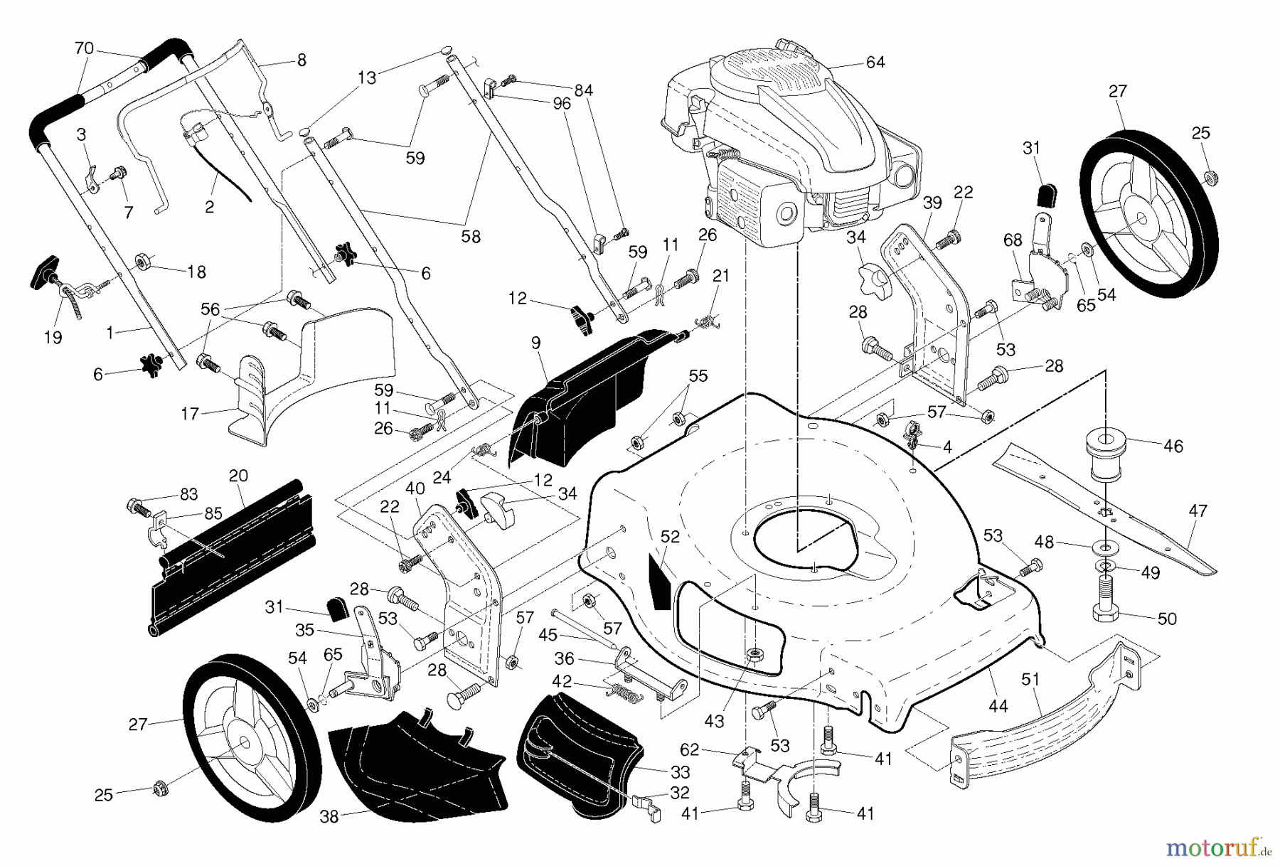  Husqvarna Rasenmäher HU 600F (376971) - Husqvarna Walk-Behind Mower (2011-01 & After) FRAME ENGINE