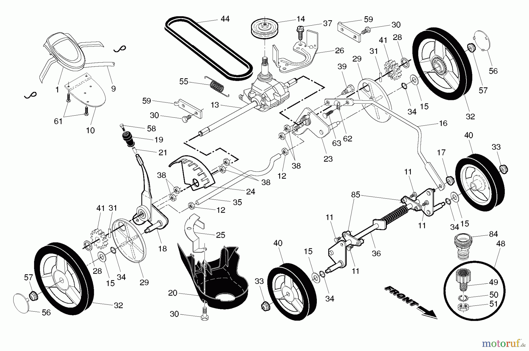  Husqvarna Rasenmäher HU 800HW (96143007102) - Husqvarna Walk-Behind Mower (2011-04 & After) DRIVE