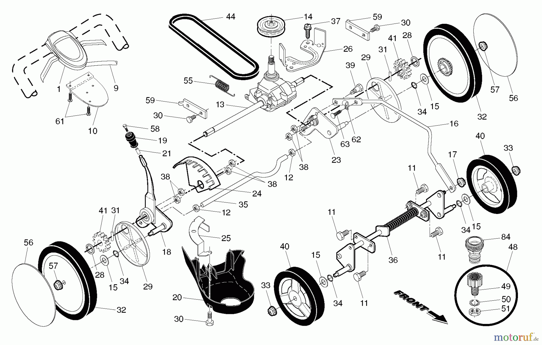  Husqvarna Rasenmäher HU700HW (96143007001) - Husqvarna Walk-Behind Mower (2011-04 & After) DRIVE