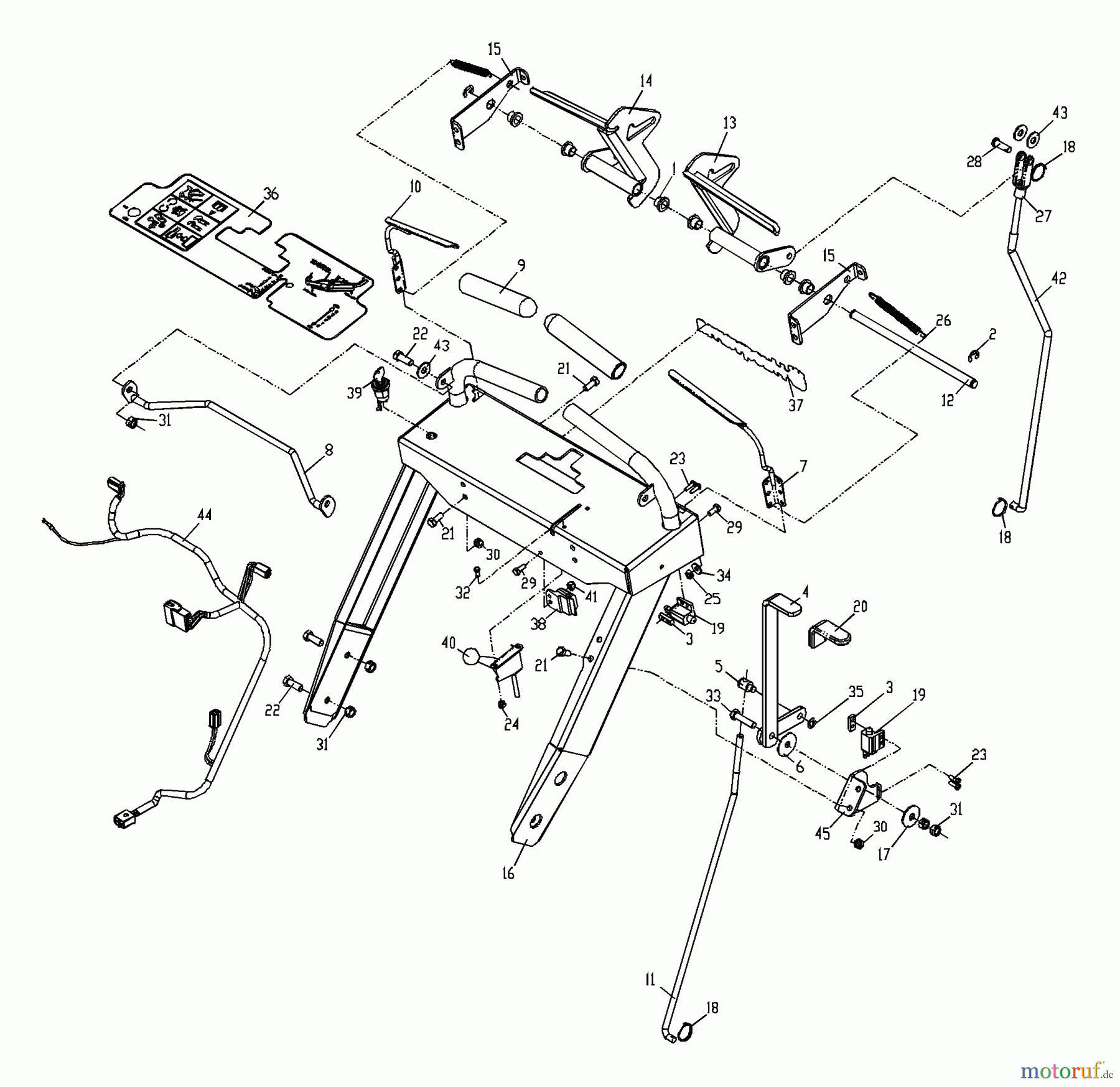  Husqvarna Rasenmäher für Großflächen W 4815ETS (968999120) - Husqvarna Wide-Area Walk-Behind Mower (2001-09 & After) Upper Handle Assembly