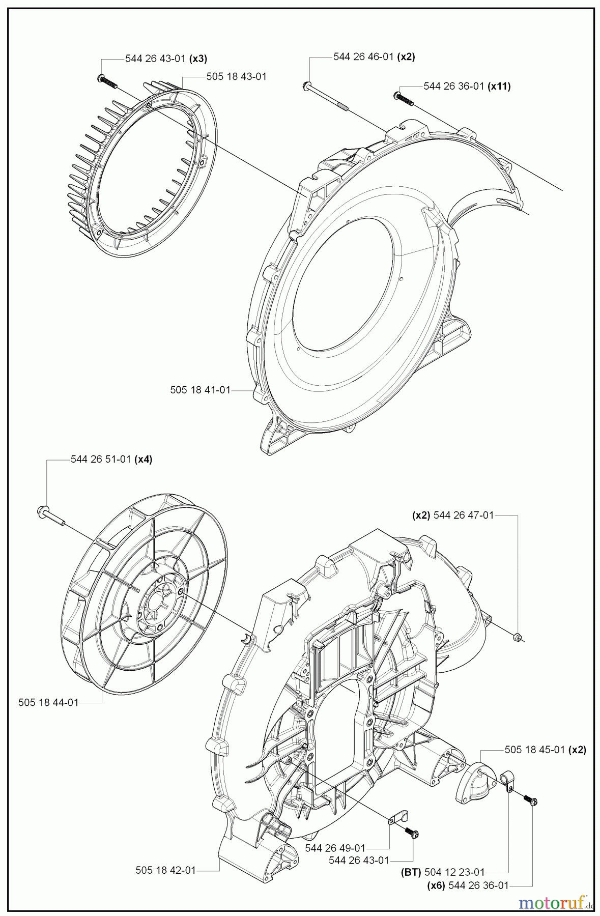  Husqvarna Bläser / Sauger / Häcksler / Mulchgeräte 180 BF - Husqvarna Backpack Blower (2008-02 to 2008-09) Fan Housing / Impeller