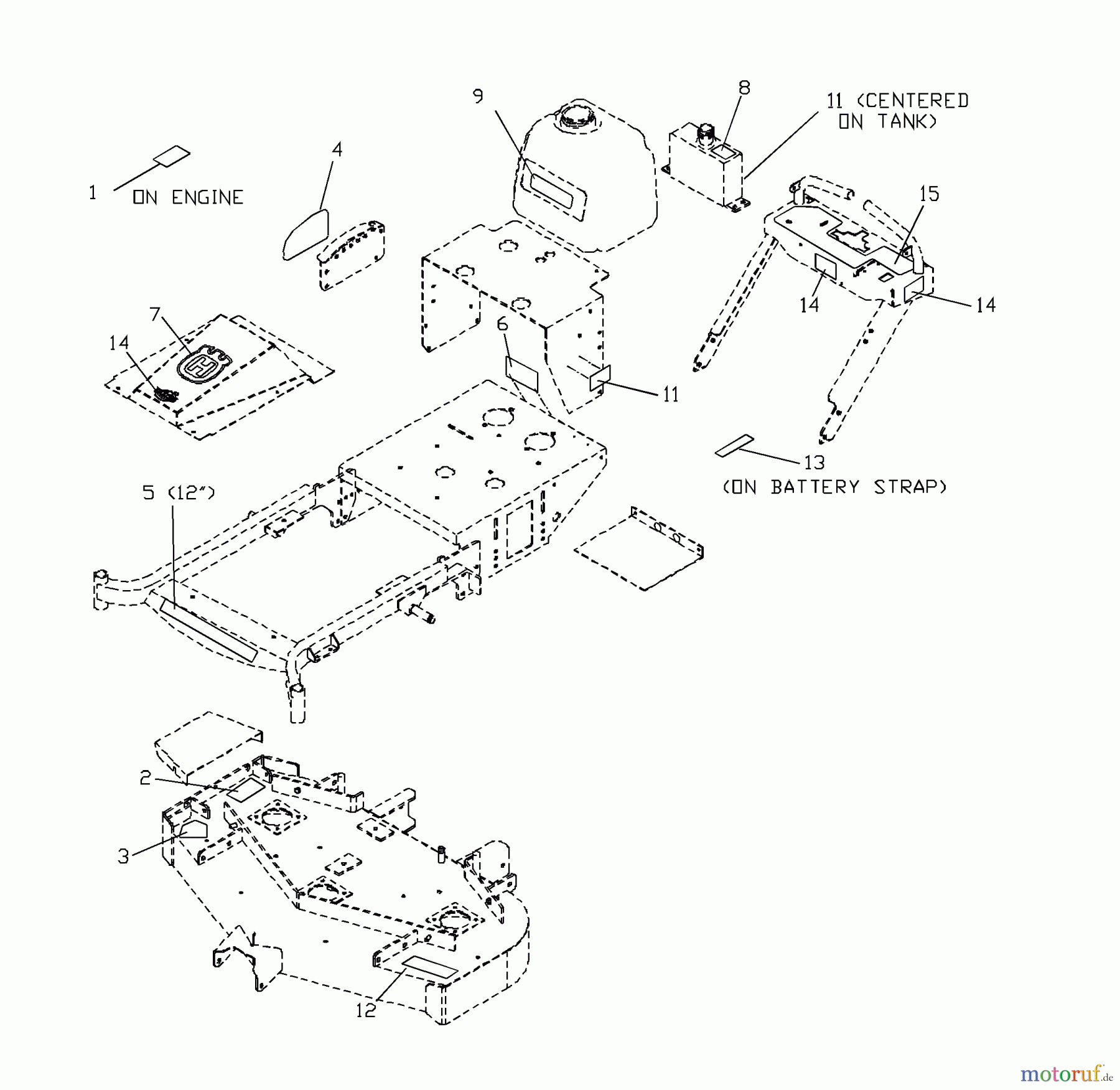  Husqvarna Rasenmäher für Großflächen WHF 4818ETS (968999129) - Husqvarna Wide-Area Walk-Behind Mower (2001-12 to 2002-01) Decal Assembly