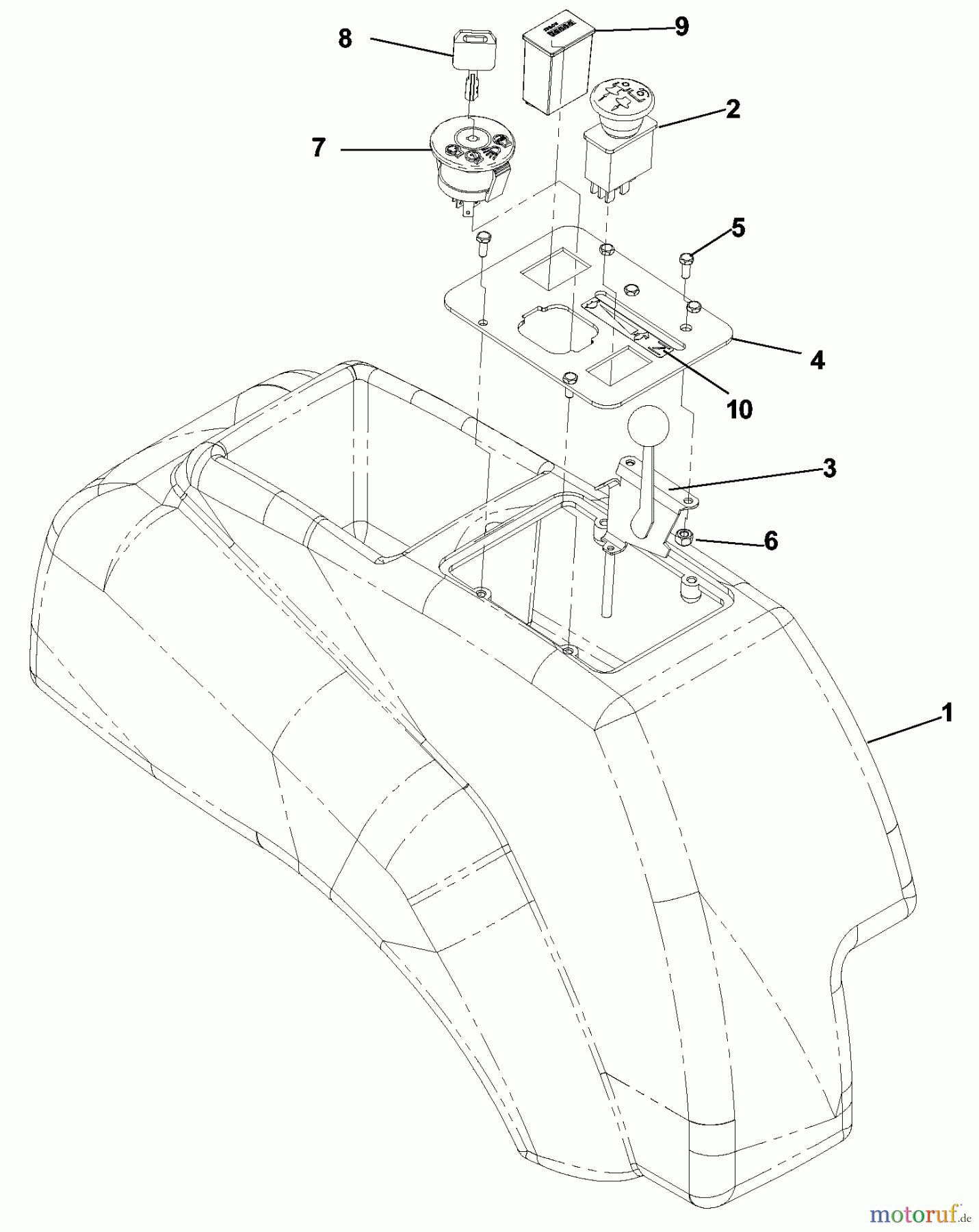  Husqvarna Nullwendekreismäher, Zero-Turn CZ 4817 (968999220) - Husqvarna KOA Zero-Turn Mower (2002-11 & After) Console Assembly