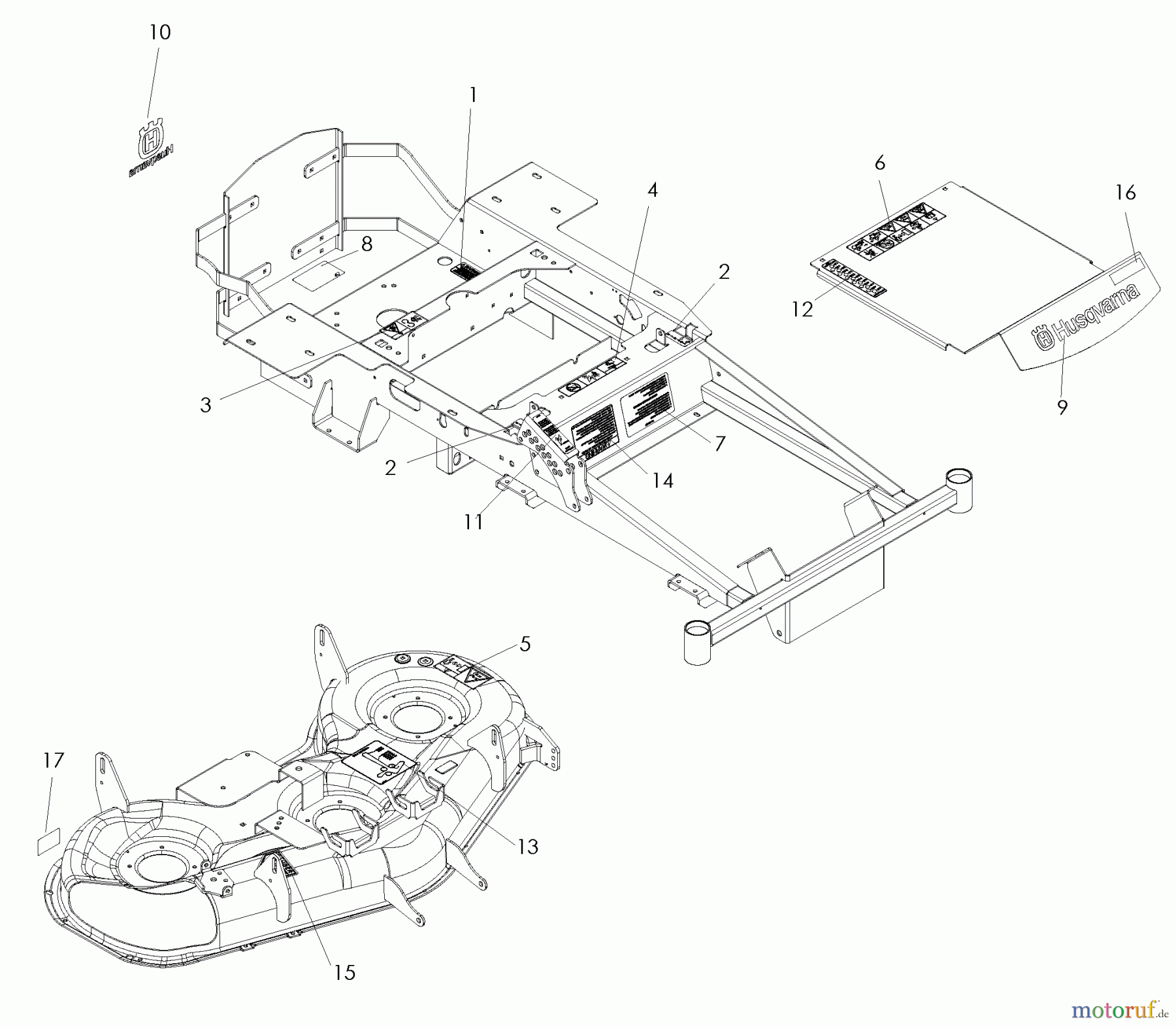  Husqvarna Nullwendekreismäher, Zero-Turn EZ 4624 (968999657) - Husqvarna Zero-Turn Mower (2008-08 & After) Decals