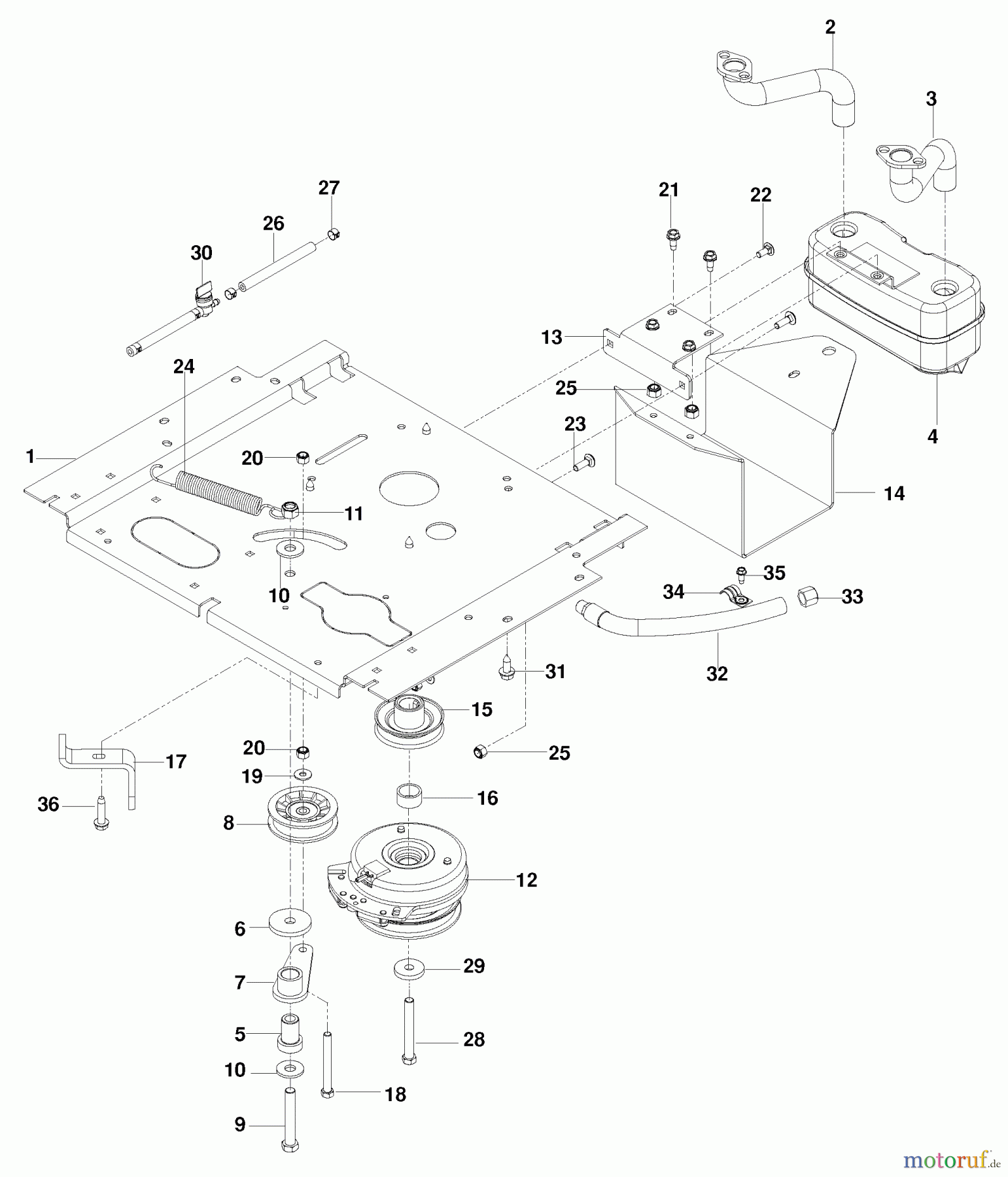  Husqvarna Nullwendekreismäher, Zero-Turn EZ 4824 BF (966582401) - Husqvarna Zero-Turn Mower (2010-03 & After) Engine Plate