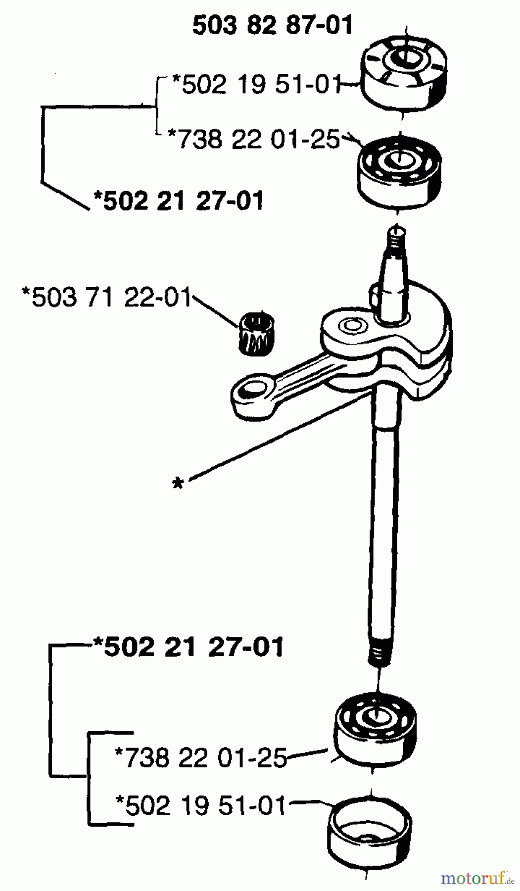  Husqvarna Bläser / Sauger / Häcksler / Mulchgeräte 225 HBV - Husqvarna Handheld Blower Vacuum (1996-09 to 1997-01) Crankshaft