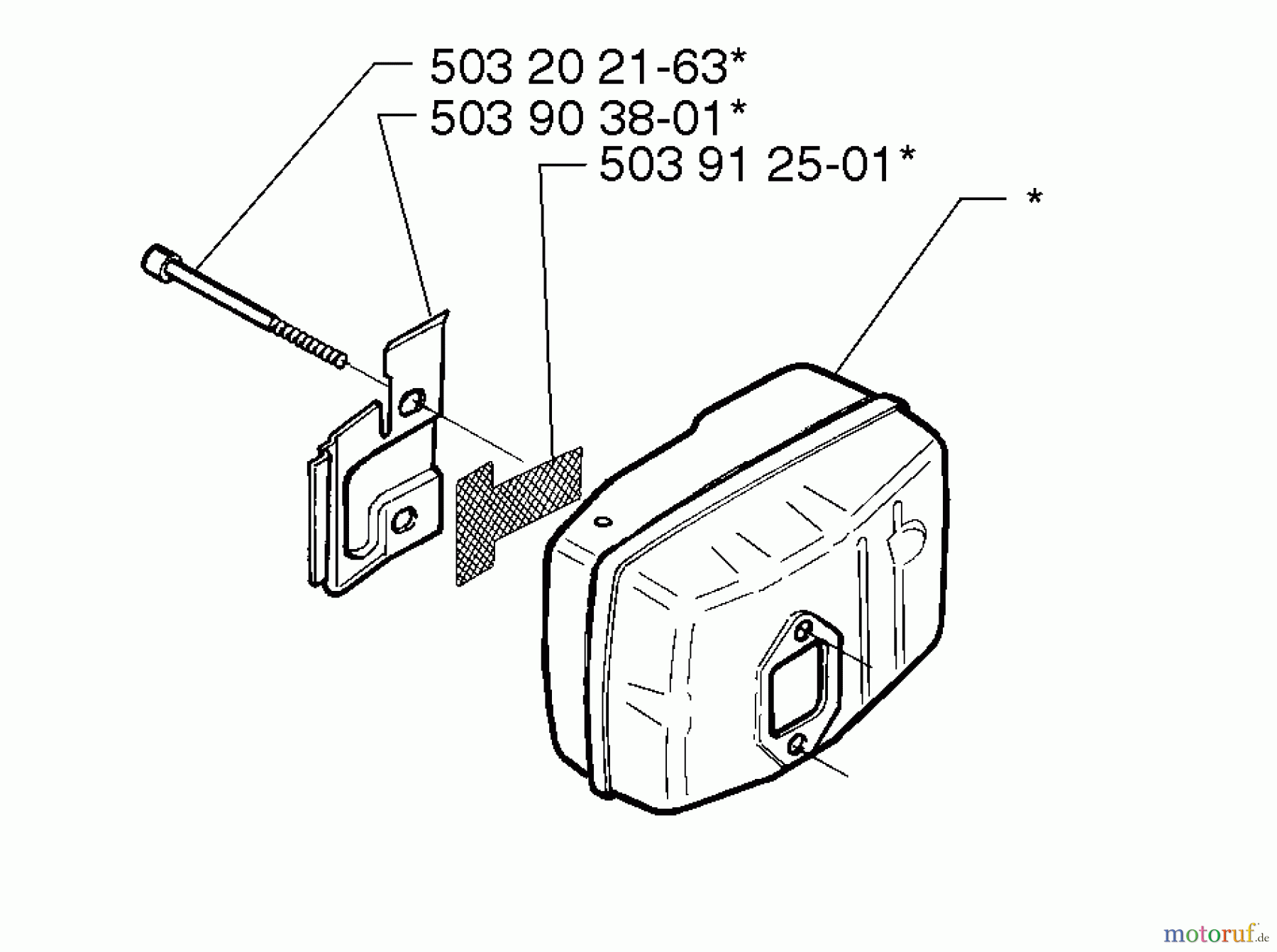  Husqvarna Bläser / Sauger / Häcksler / Mulchgeräte 225 HBV - Husqvarna Handheld Blower Vacuum (1997-02 to 1999-12) Muffler