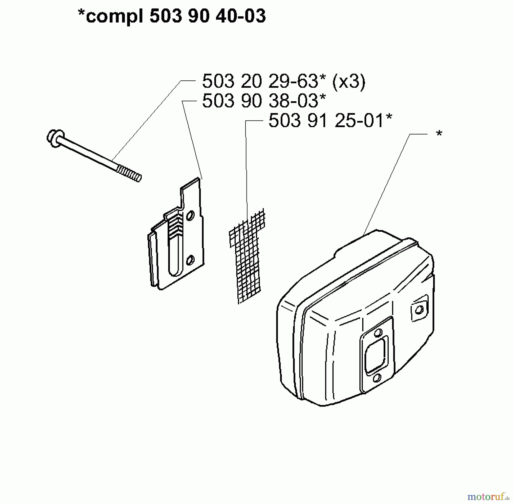  Husqvarna Bläser / Sauger / Häcksler / Mulchgeräte 225 HBV - Husqvarna Handheld Blower Vacuum (2000-01 & After) Muffler