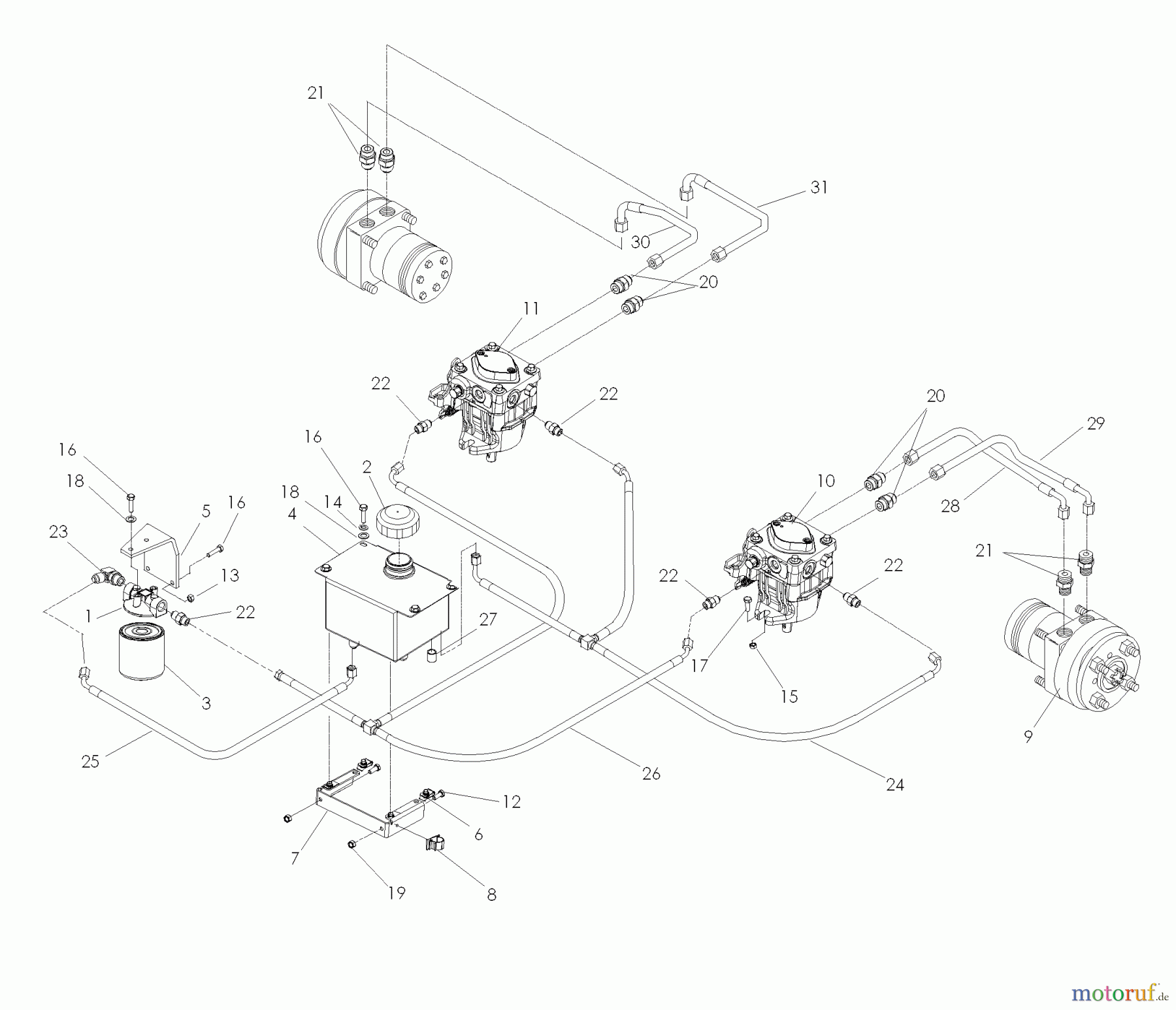  Husqvarna Nullwendekreismäher, Zero-Turn iZ 25 (968999771) - Husqvarna Zero-Turn Mower (2008-01 & After) Hydraulic Pump - Motor