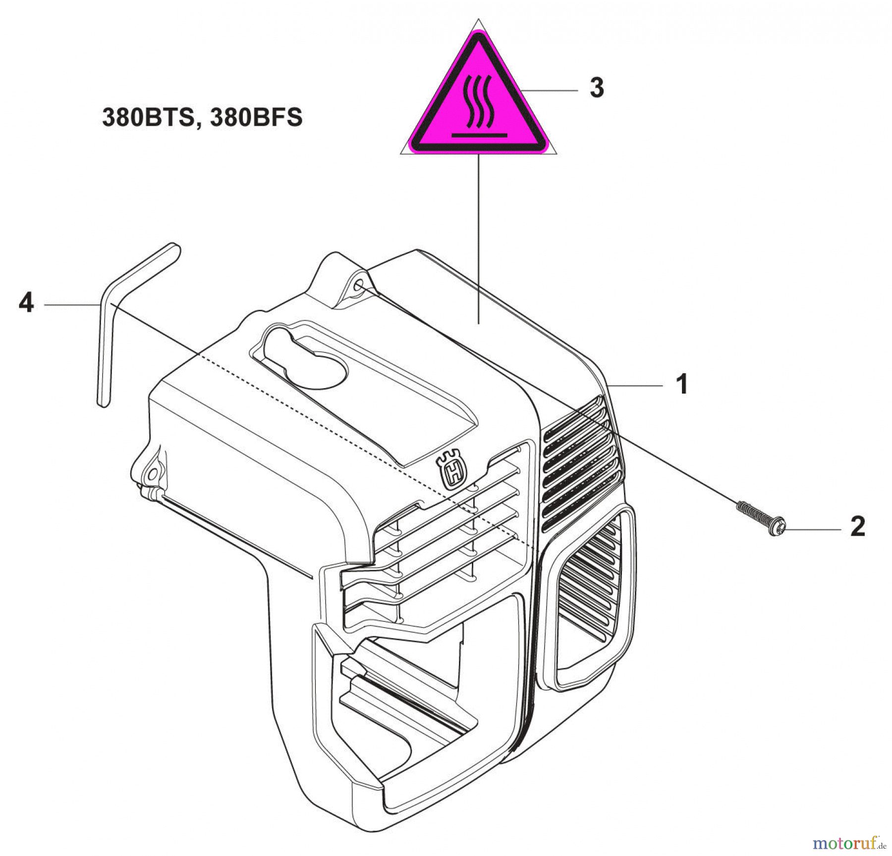  Husqvarna Bläser / Sauger / Häcksler / Mulchgeräte 380 BTS - Husqvarna Backpack Blower (2009-03 & After) Engine Cover