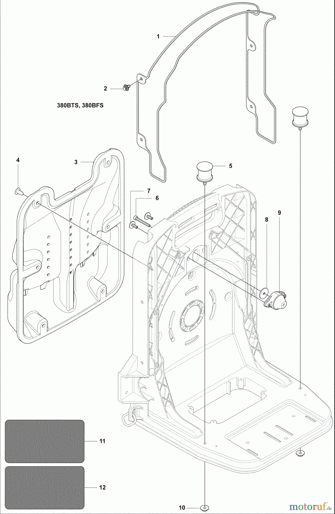  Husqvarna Bläser / Sauger / Häcksler / Mulchgeräte 380 BTS - Husqvarna Backpack Blower (2009-03 & After) Frame Cover