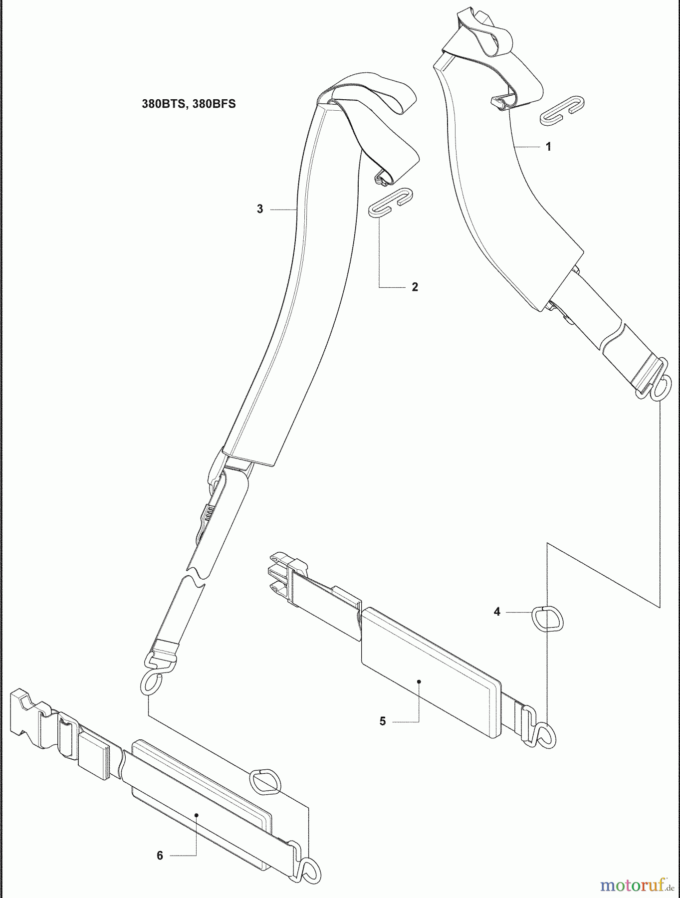  Husqvarna Bläser / Sauger / Häcksler / Mulchgeräte 380 BFS - Husqvarna Backpack Blower (2009-03 & After) Harness