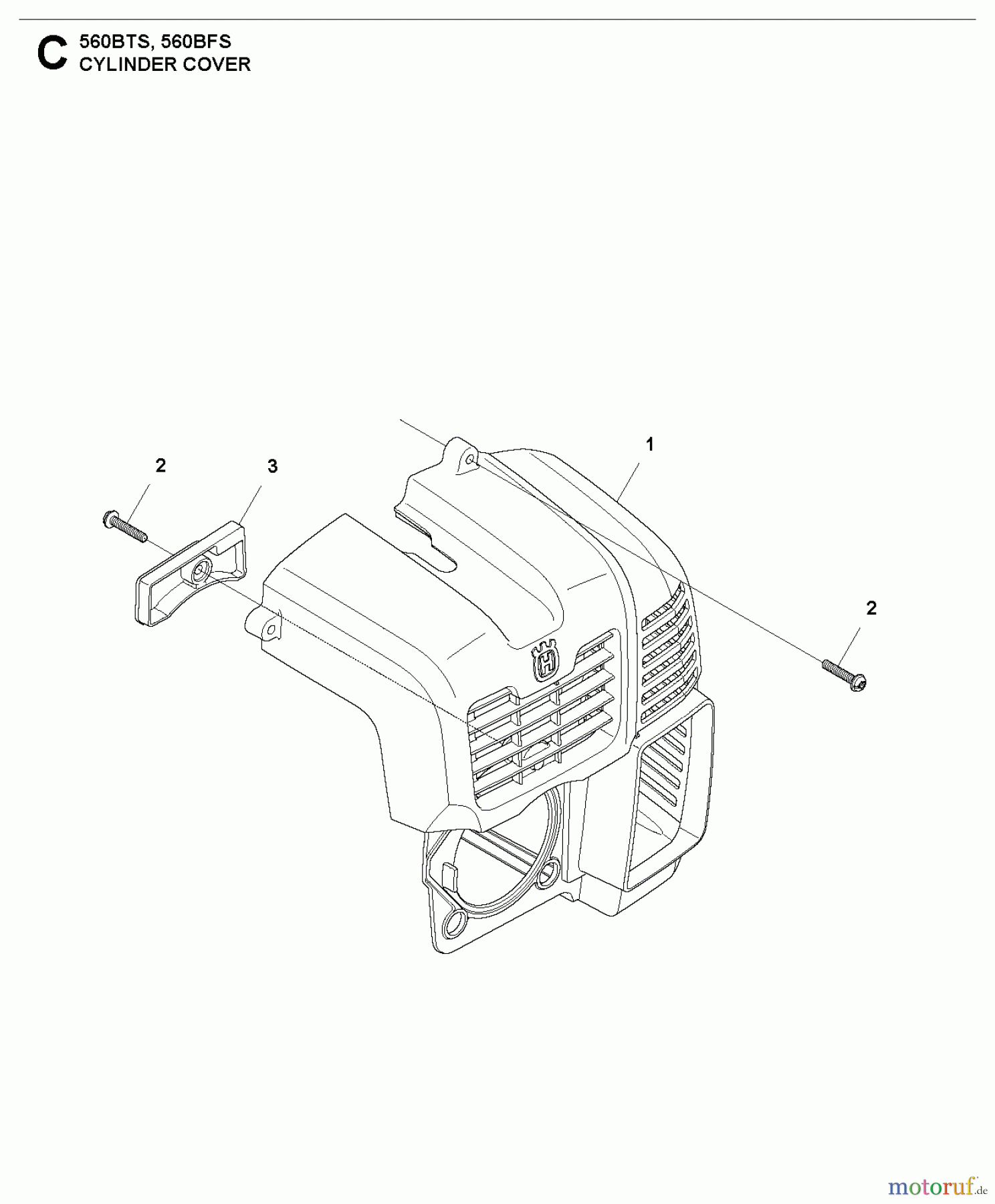  Husqvarna Bläser / Sauger / Häcksler / Mulchgeräte 560 BTS - Husqvarna Backpack Blower (2011-10 & After) CYLINDER COVER