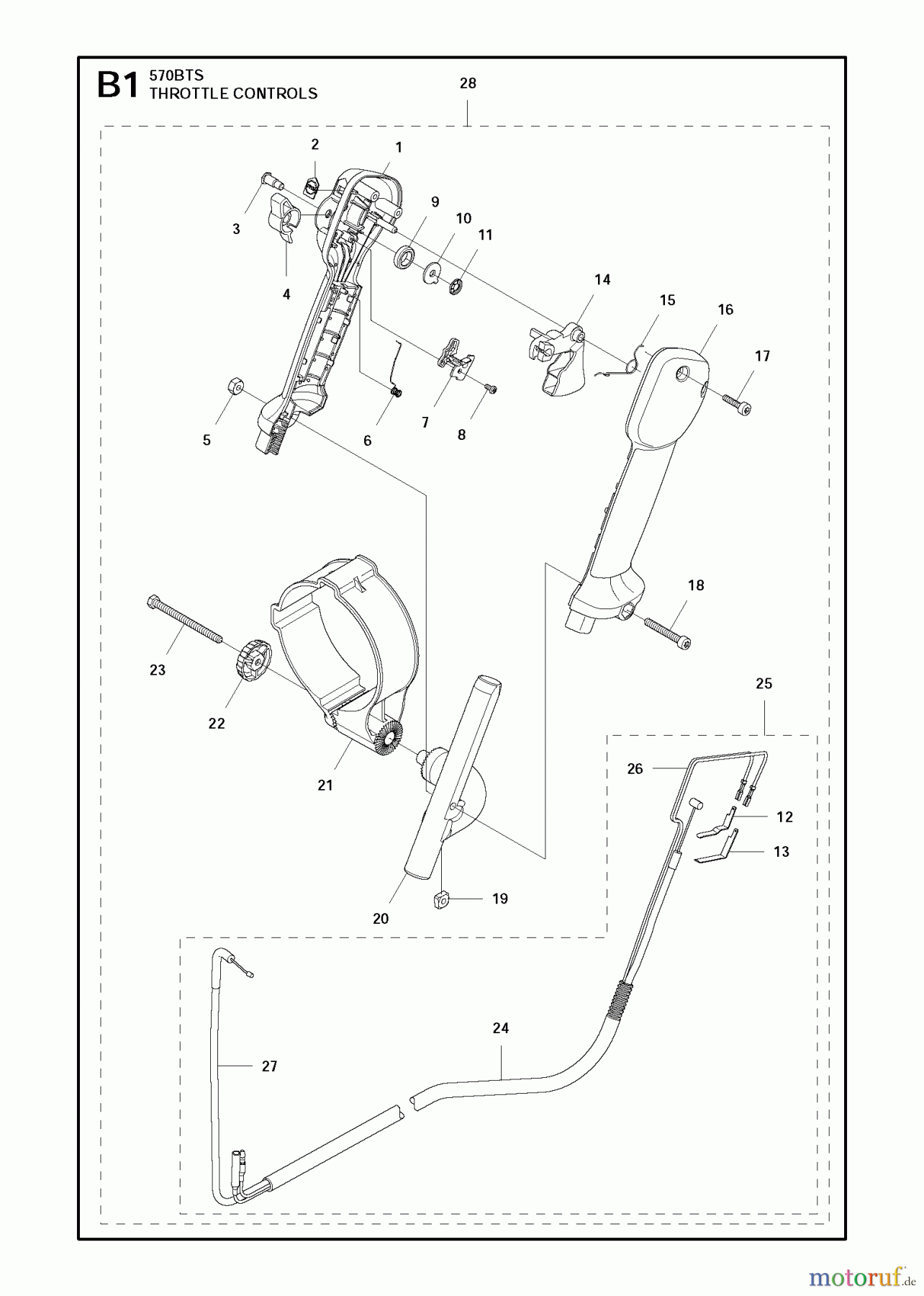  Husqvarna Bläser / Sauger / Häcksler / Mulchgeräte 570 BFS - Husqvarna Backpack Blower (2011-05 & After) THROTTLE CONTROLS #1