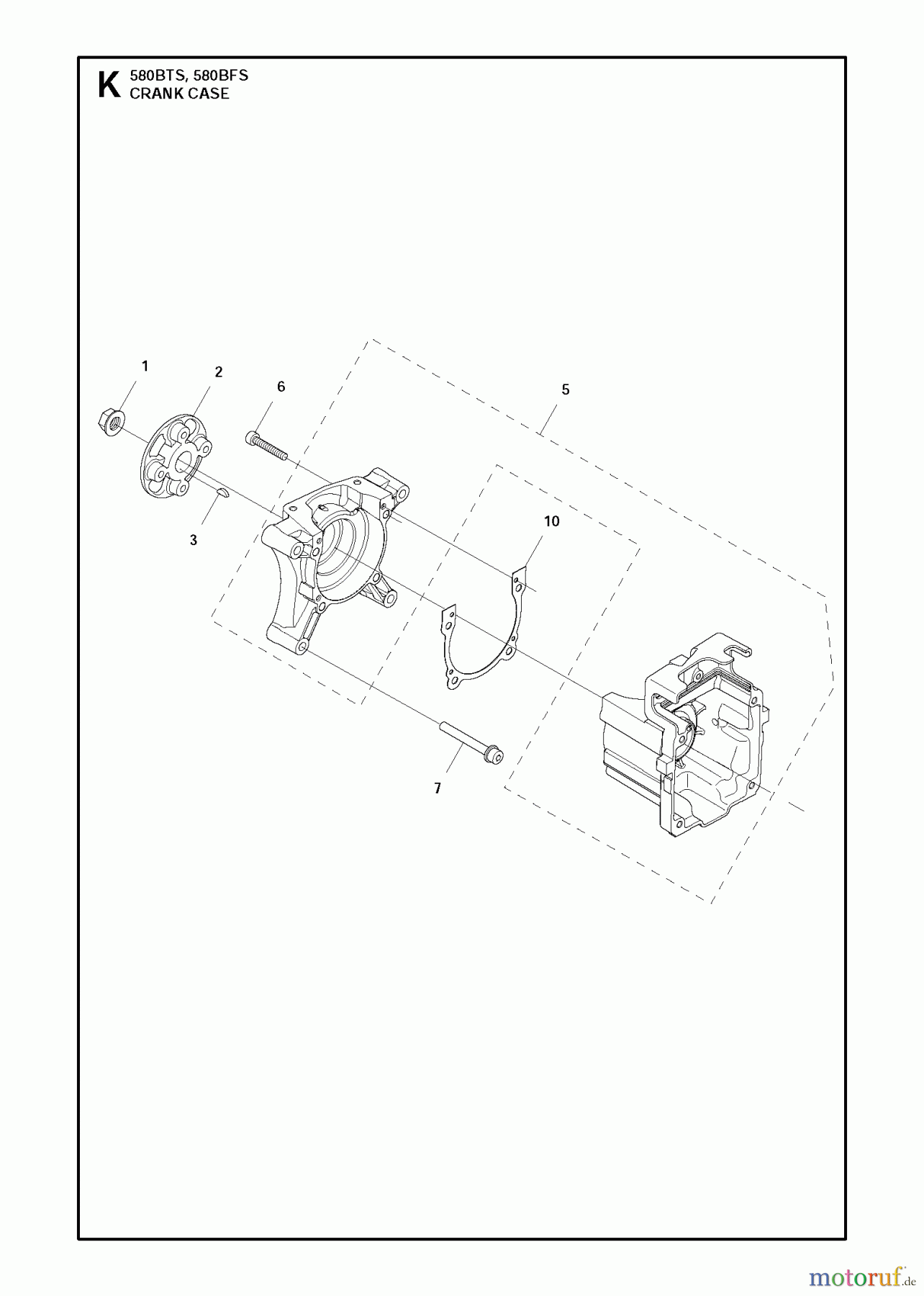  Husqvarna Bläser / Sauger / Häcksler / Mulchgeräte 580 BTS - Husqvarna Backpack Blower (2011-05 & After) CRANKCASE