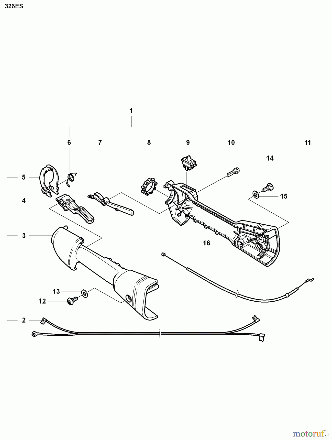  Husqvarna Kantenschneider 326 ES - Husqvarna Handheld Edger (2008-04 & After) Throttle Control