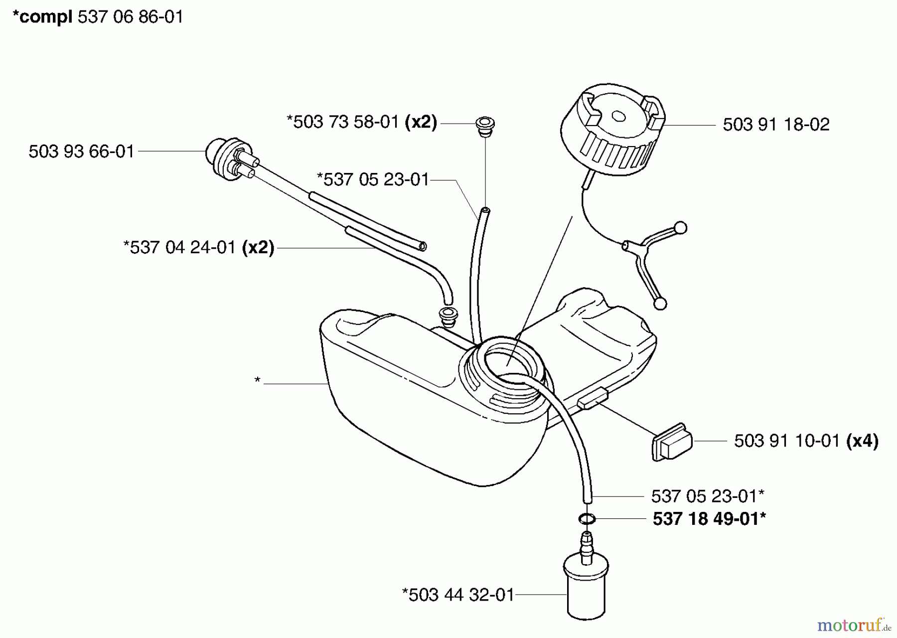 Husqvarna Kantenschneider 326 EX - Husqvarna Handheld Edger (E-TECH 2) (2002-02 & After) Fuel Tank
