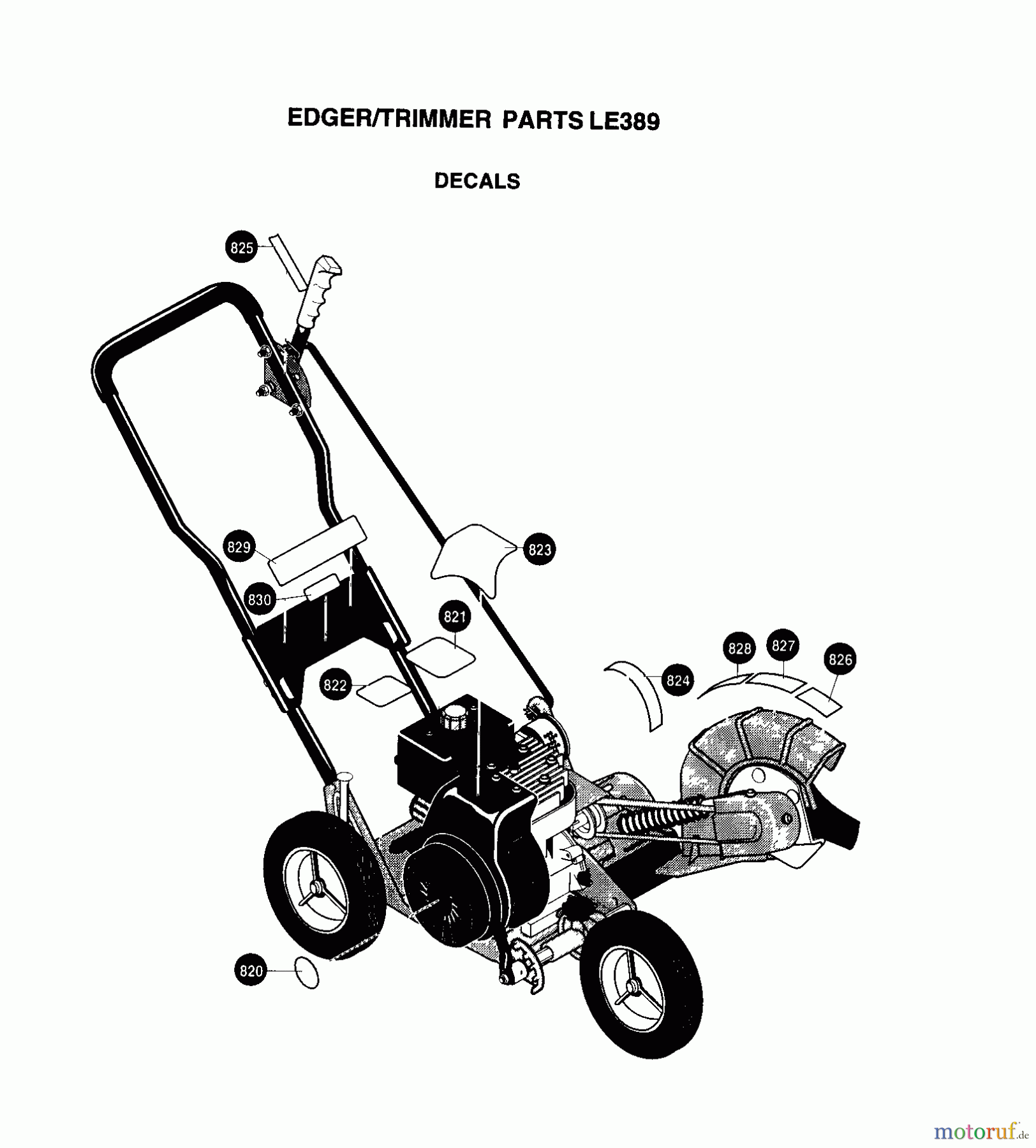  Husqvarna Kantenschneider LE 389 - Husqvarna Walk-Behind Edger (1996-11 to 2002-12) Decals