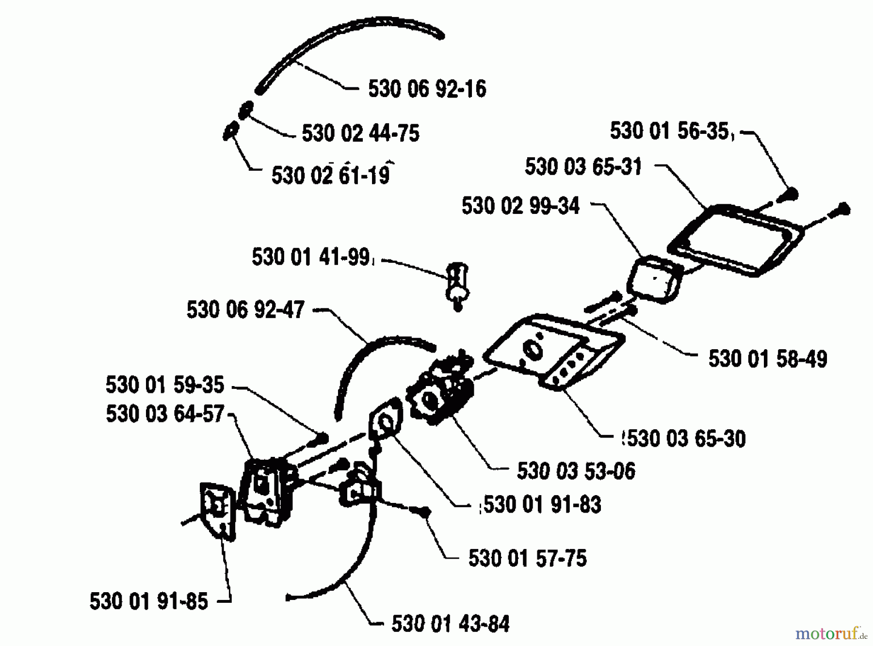  Husqvarna Heckenscheren 18 H - Husqvarna Hedge Trimmer (1992-03 to 1994-03) Air Filter/Carburetor