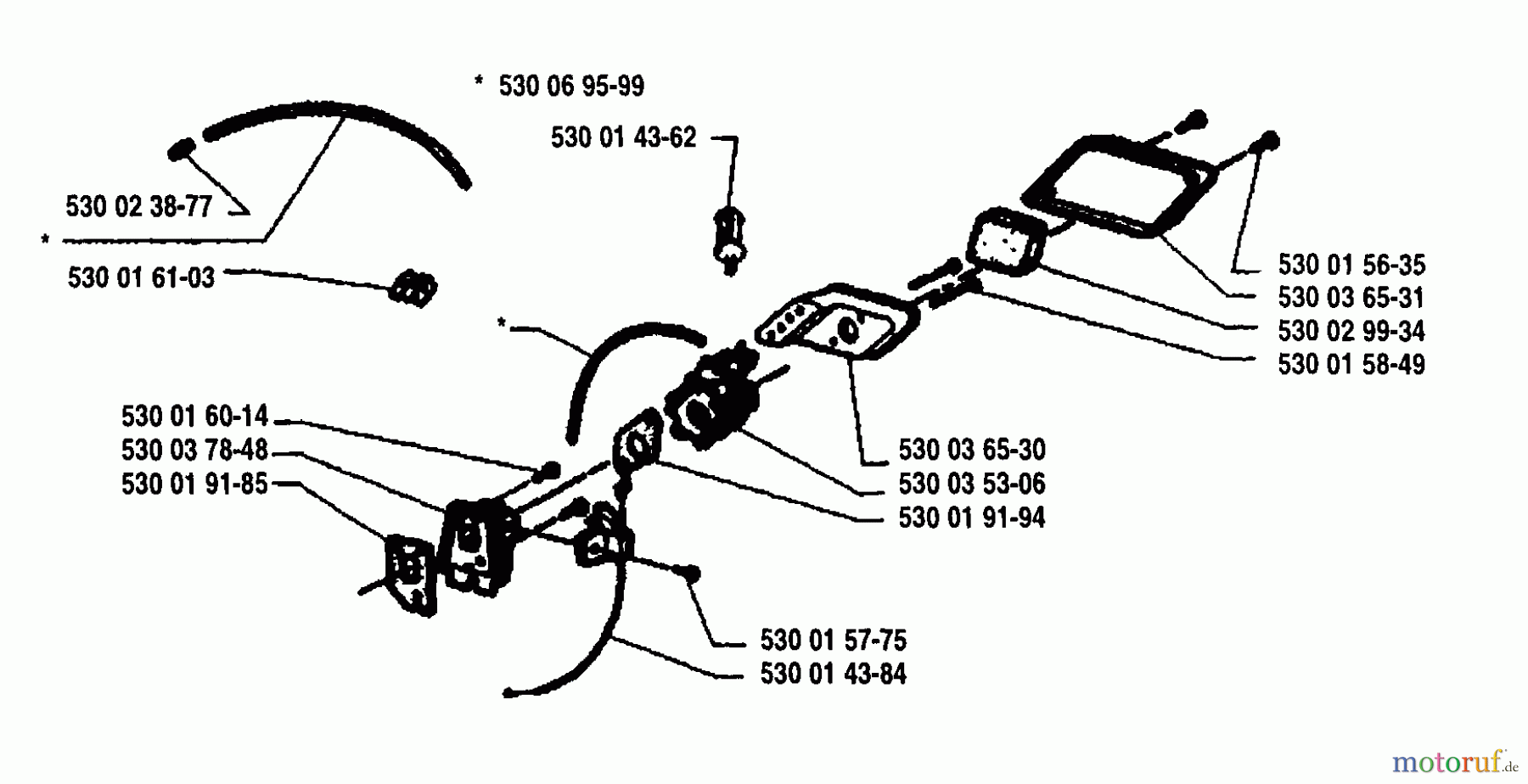  Husqvarna Heckenscheren 18 H - Husqvarna Hedge Trimmer (1995-08 to 1996-02) Air Filter Carburetor