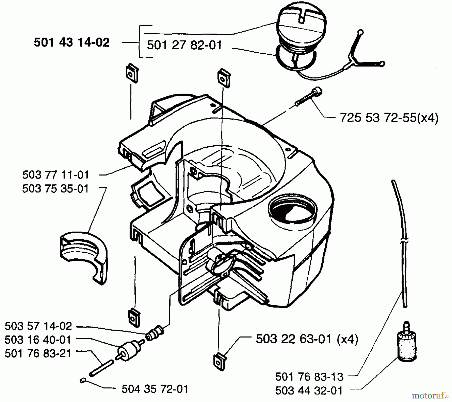  Husqvarna Heckenscheren 225 H 60 - Husqvarna Hedge Trimmer (1996-12 to 1997-12) Fuel Tank