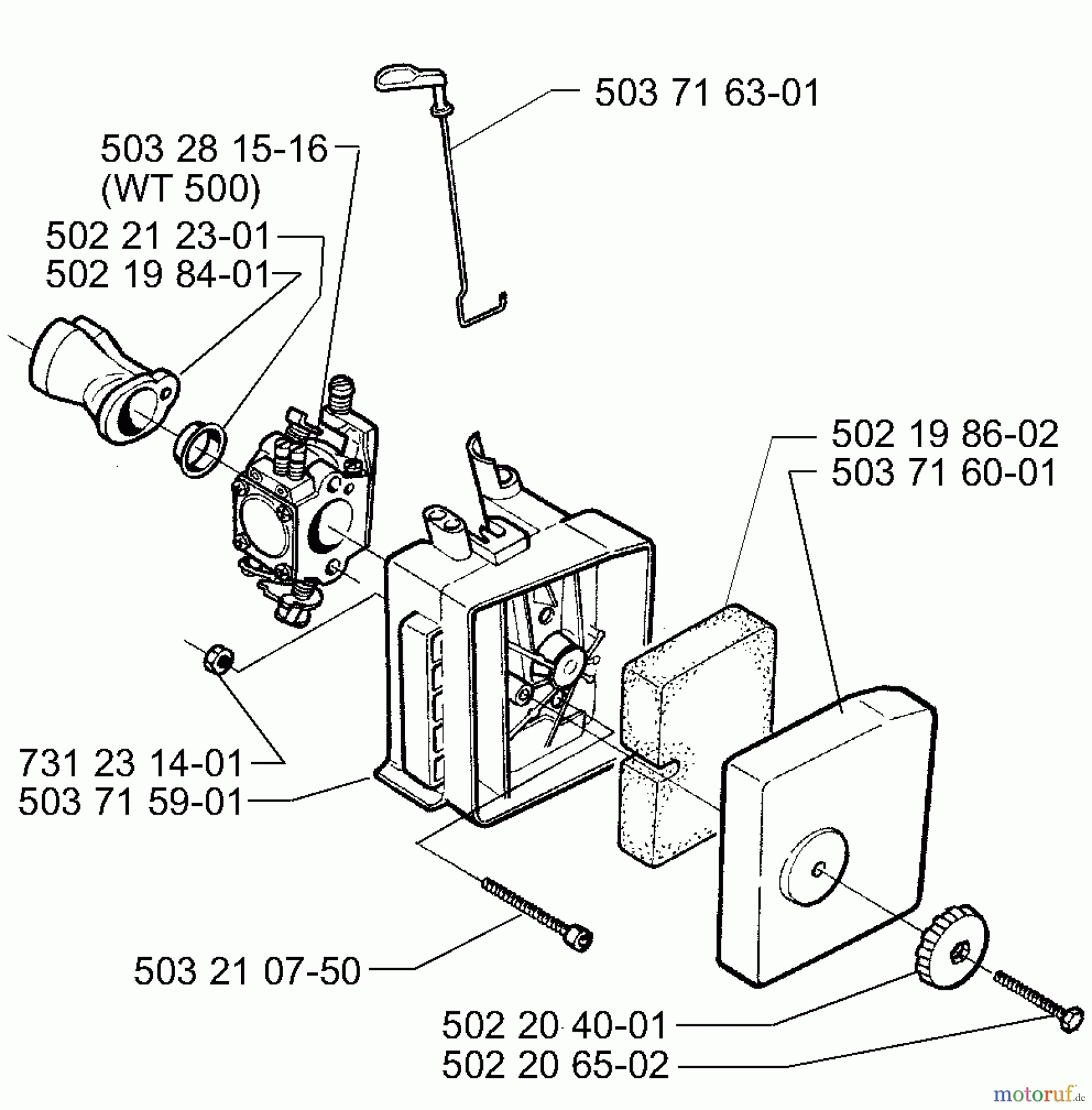  Husqvarna Heckenscheren 225 H 60 - Husqvarna Hedge Trimmer (1998-01 to 2002-05) Air Filter/Carburetor