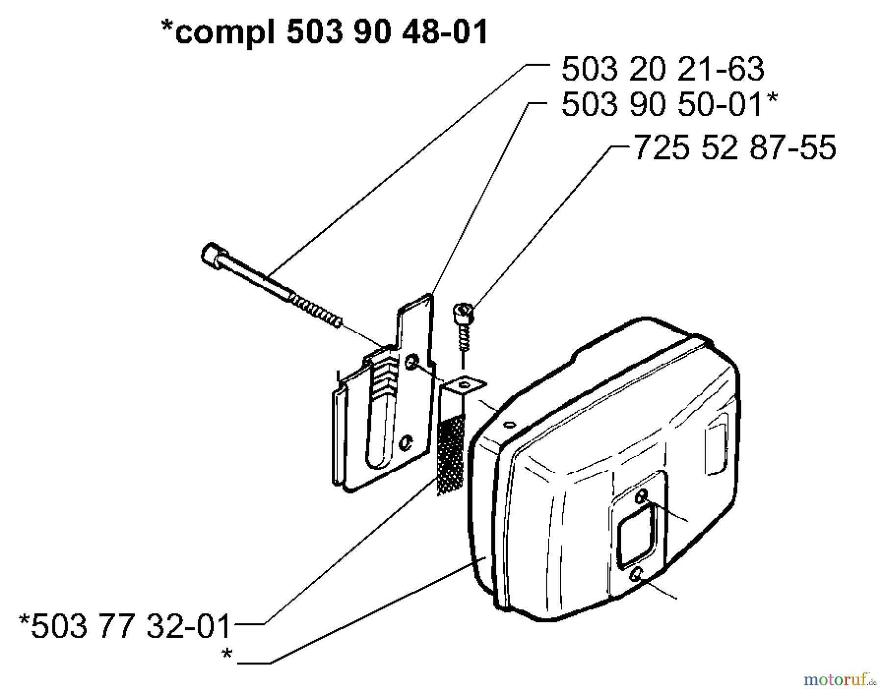  Husqvarna Heckenscheren 225 H 75 - Husqvarna Hedge Trimmer (1998-01 to 2002-05) Muffler