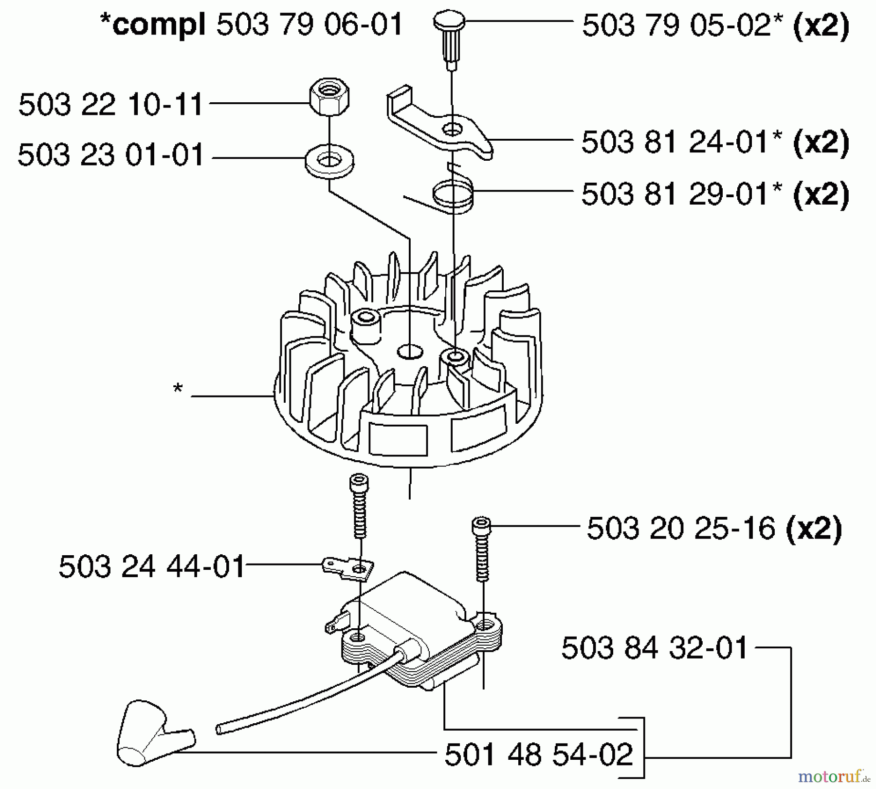  Husqvarna Heckenscheren 225 H 60 - Husqvarna Hedge Trimmer (2002-06 & After) Ignition / Flywheel