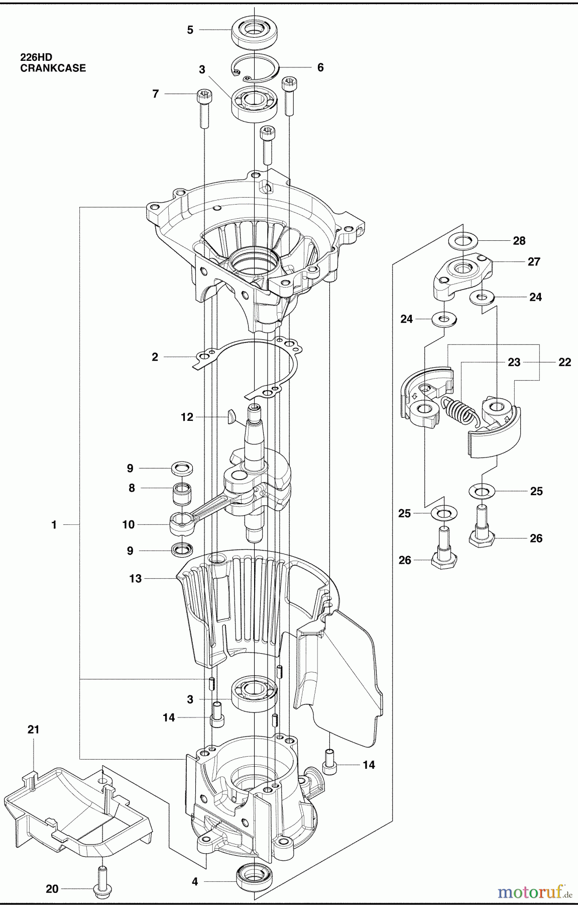  Husqvarna Heckenscheren 226 HD 60 S - Husqvarna Hedge Trimmer (2009-01 & After) Crankcase