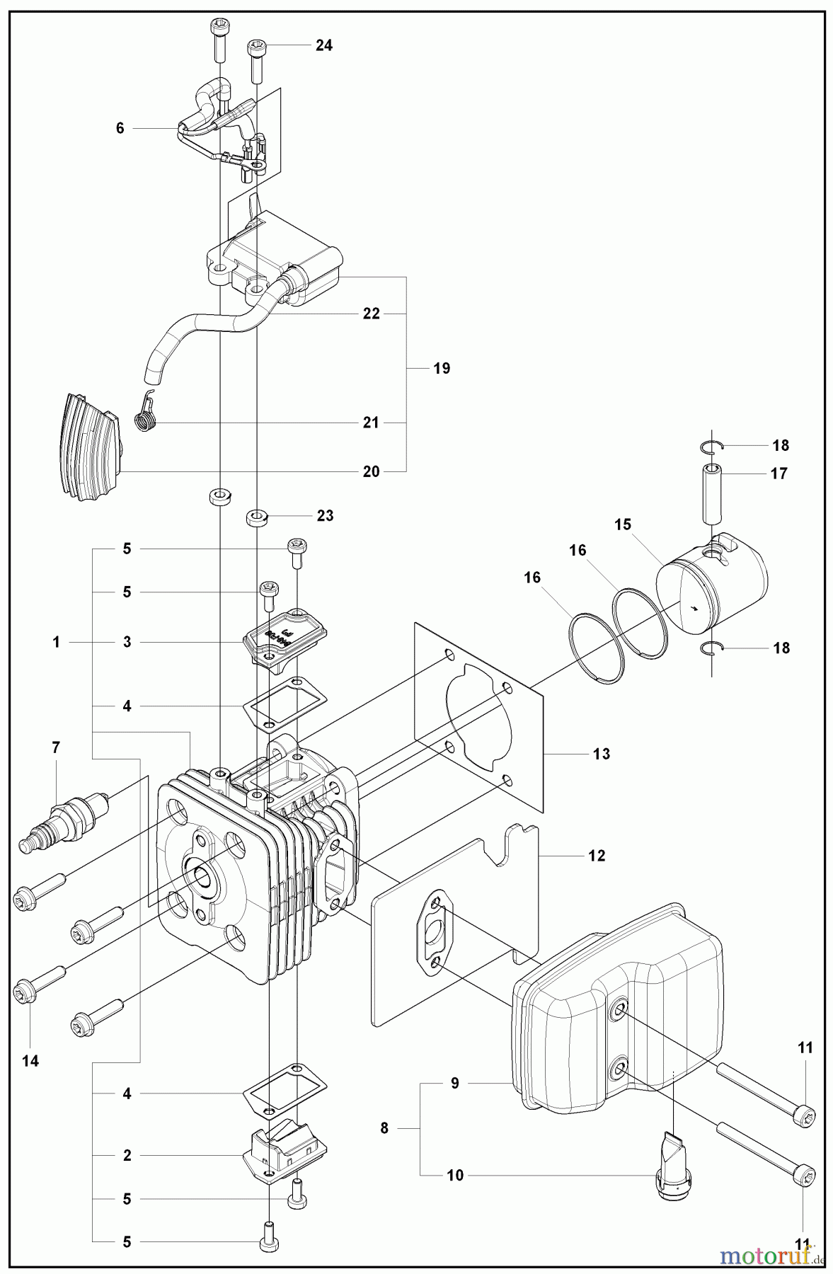  Husqvarna Heckenscheren 226 HS 99 S - Husqvarna Hedge Trimmer (2008-02 & After) Cylinder and Ignition and Muffler