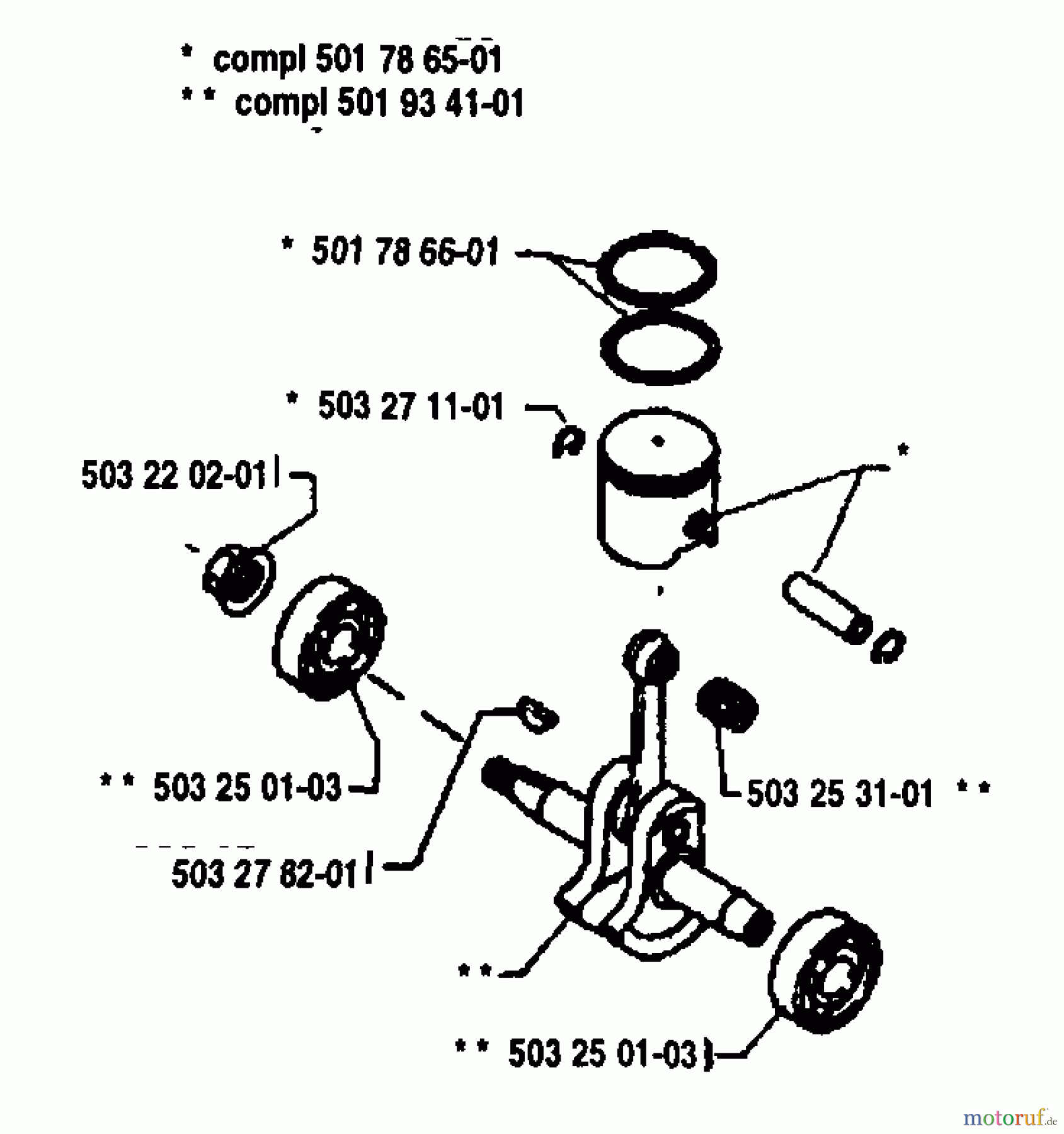  Husqvarna Heckenscheren 24 H - Husqvarna Hedge Trimmer (1992-04 & After) Piston/Crankshaft