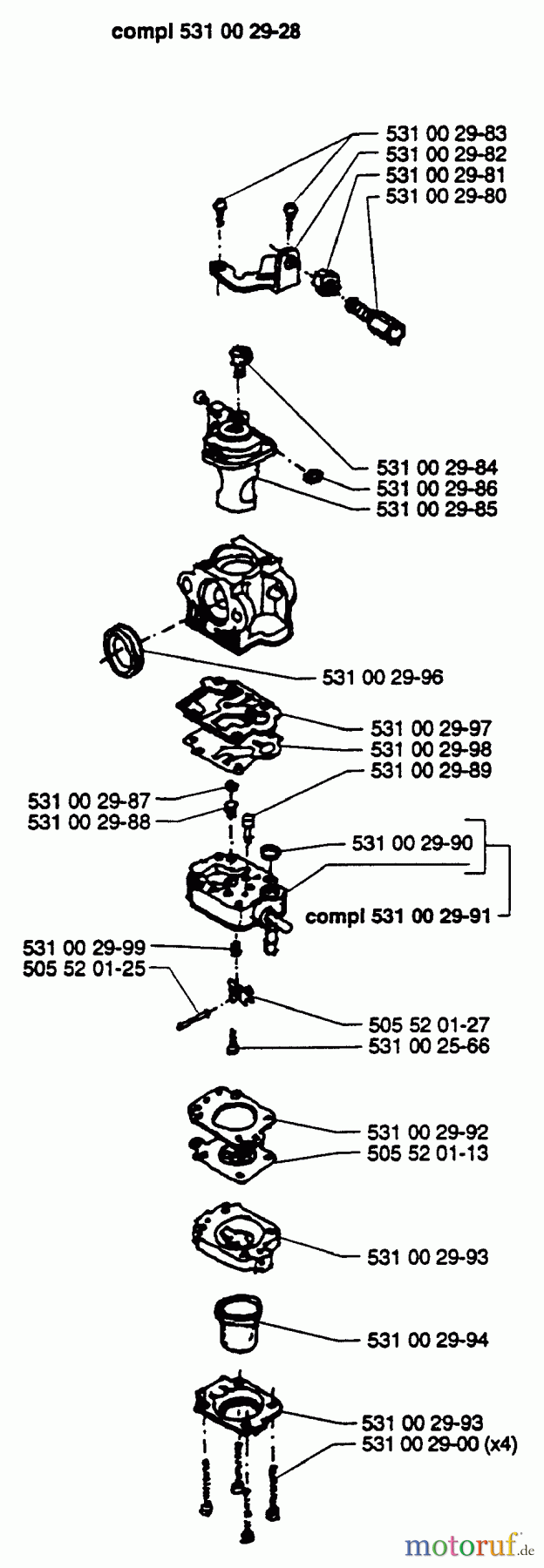  Husqvarna Heckenscheren 26 H - Husqvarna Hedge Trimmer (1995-01 & After) Carburetor