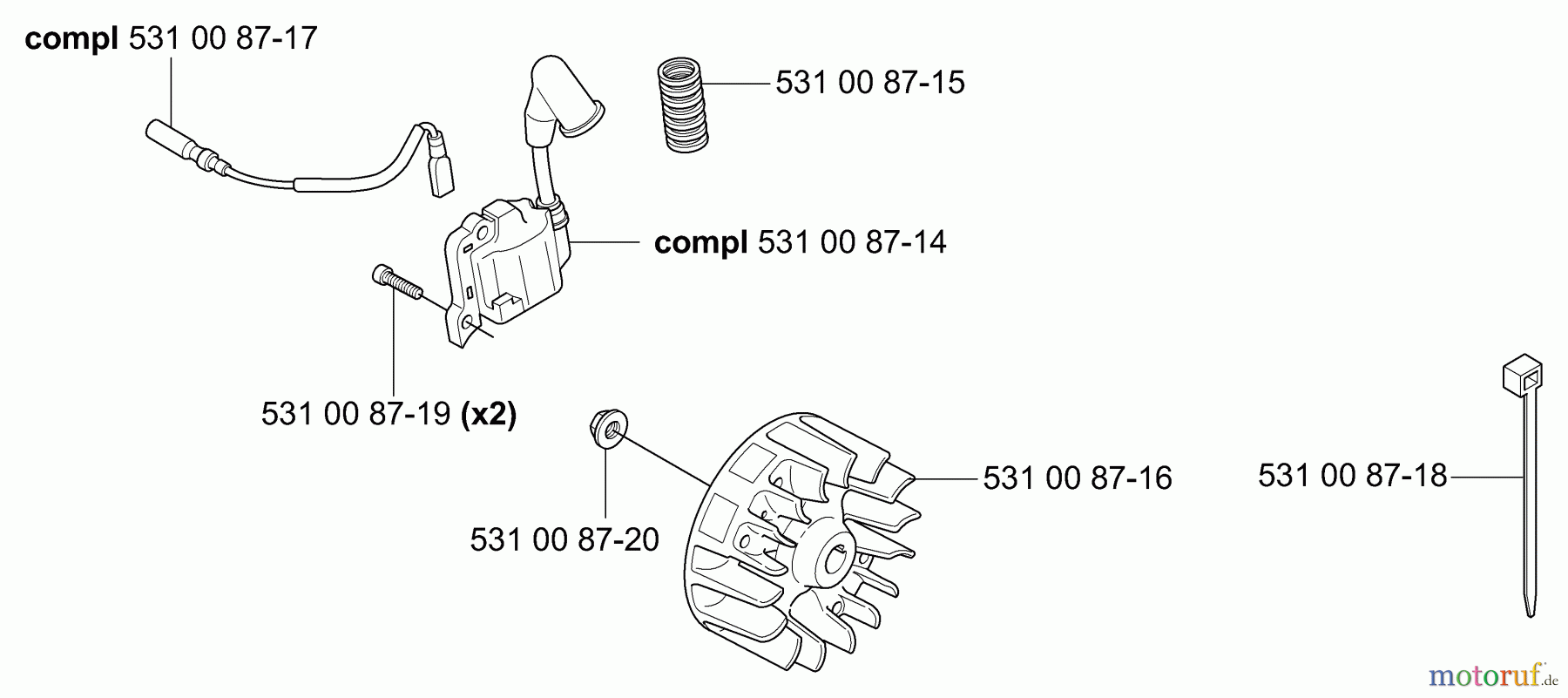  Husqvarna Heckenscheren 324 HDA 55X - Husqvarna Hedge Trimmer (2004-05 to 2005-08) Ignition/Flywheel