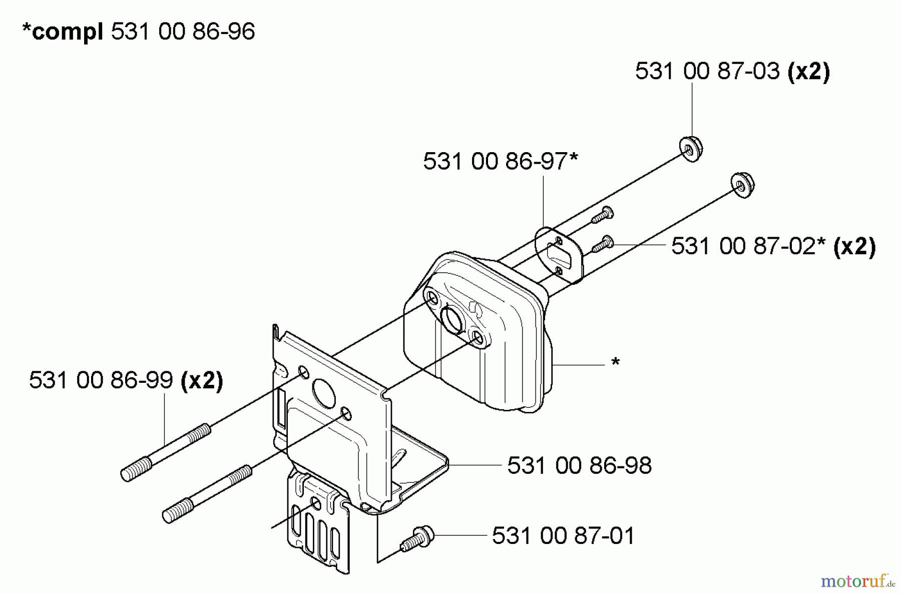  Husqvarna Heckenscheren 324 HDA 55X - Husqvarna Hedge Trimmer (2005-09 & After) Muffler