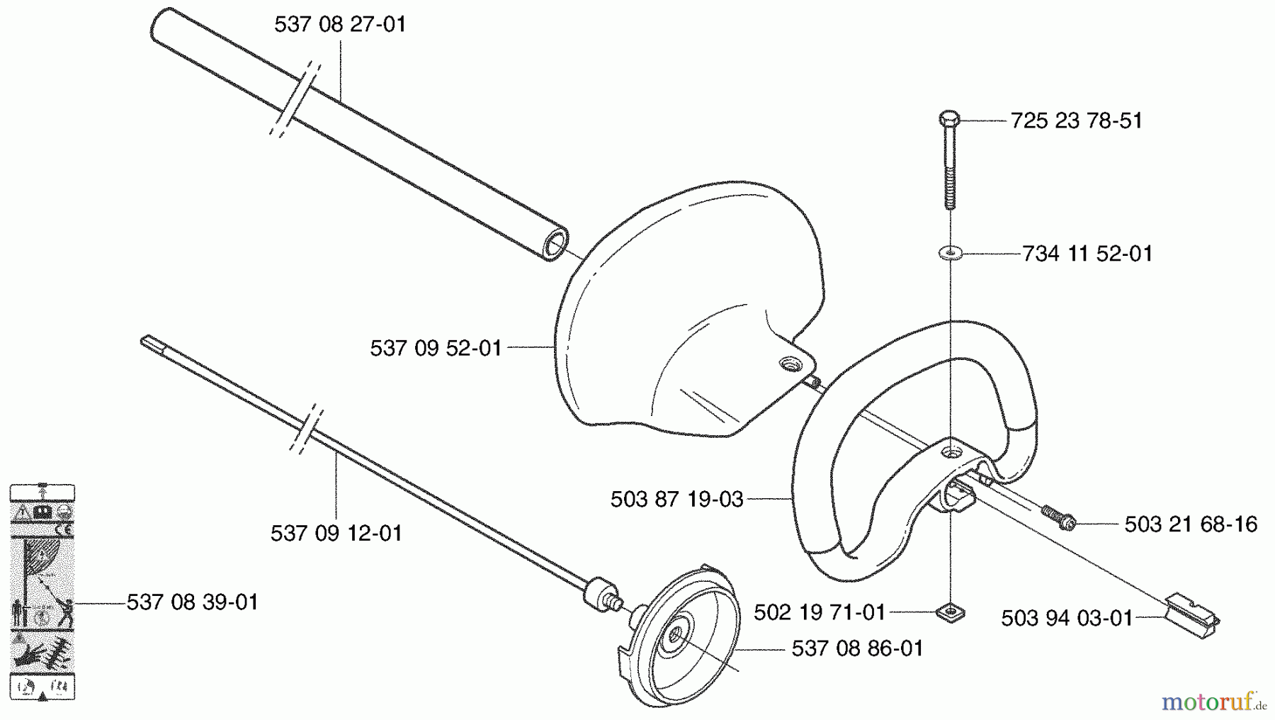  Husqvarna Heckenscheren 325 HE 3X - Husqvarna Hedge Trimmer (2003-01 to 2005-01) Handle / Shaft / Tube