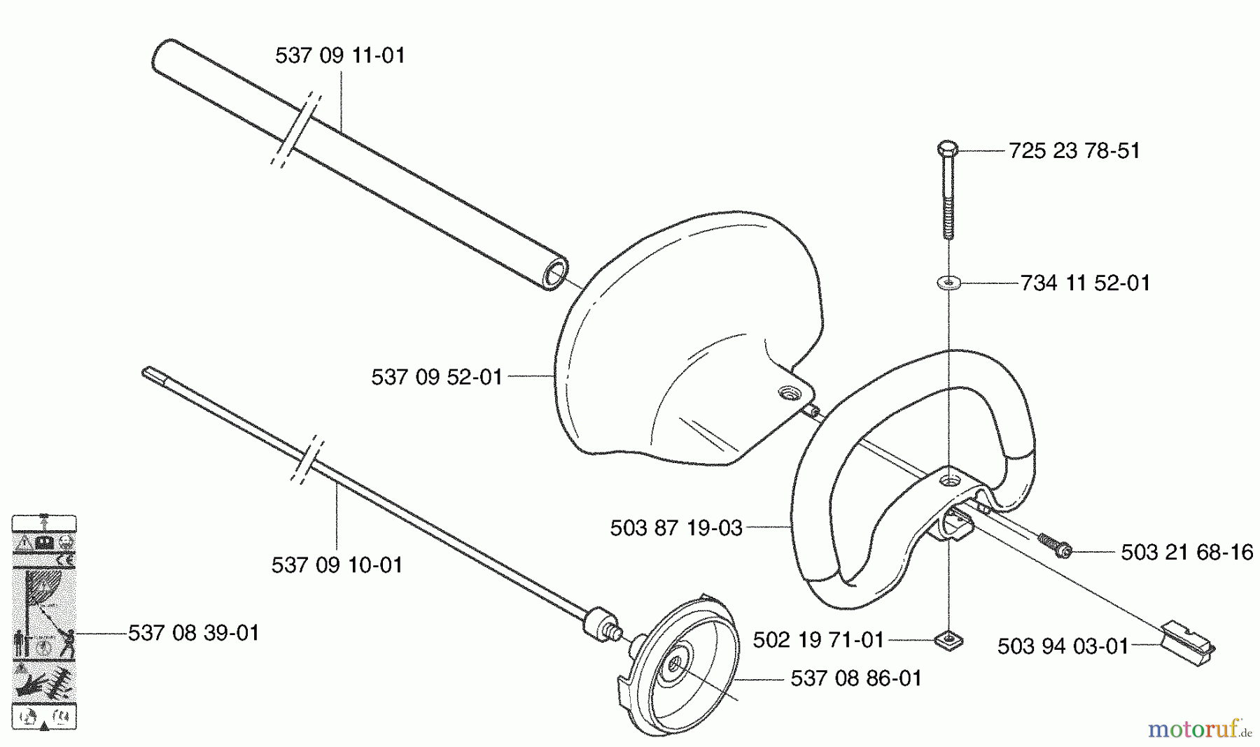  Husqvarna Heckenscheren 326 HDA 55X - Husqvarna Hedge Trimmer (2003-01 to 2003-12) Handle / Shaft / Tube