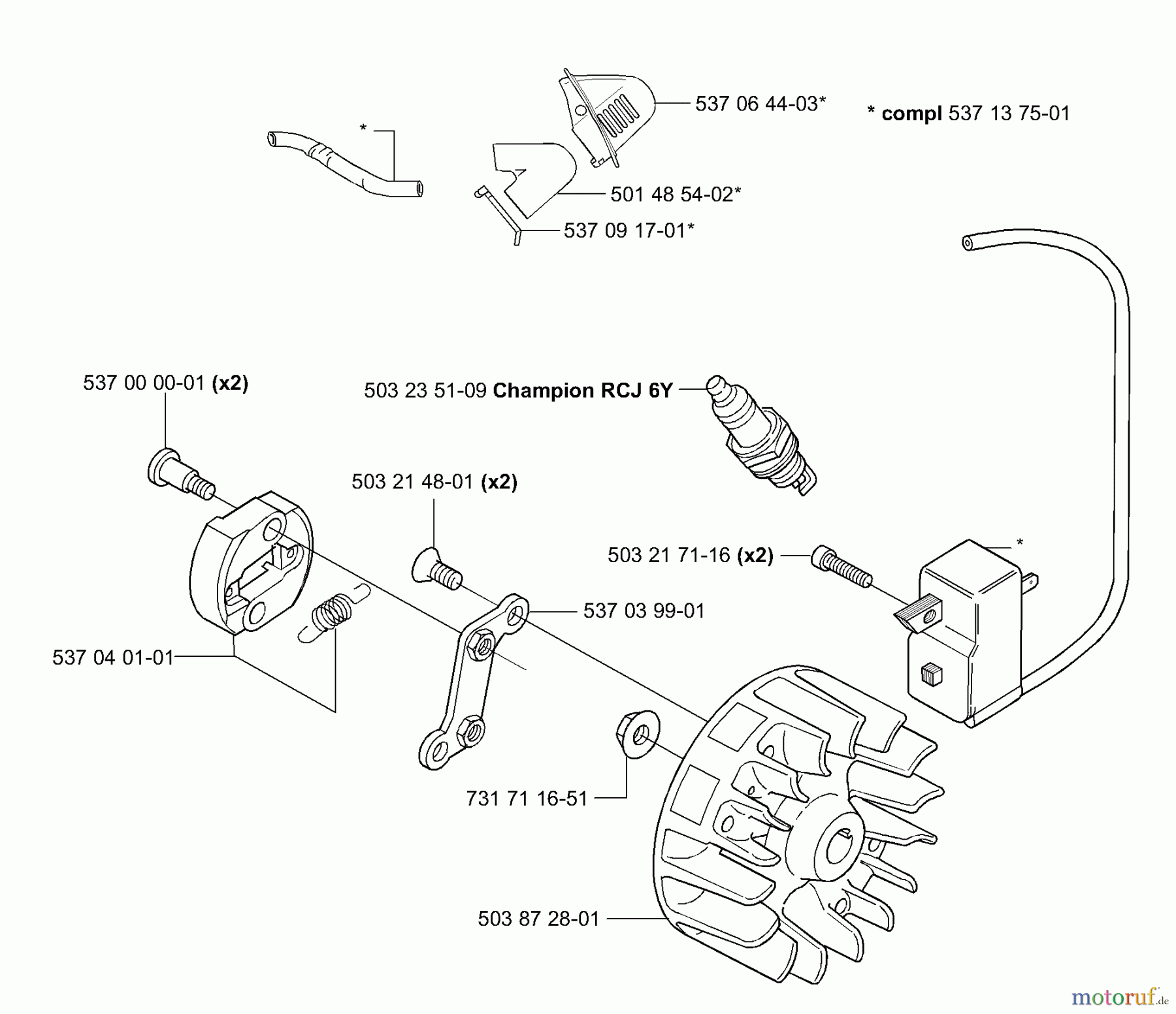  Husqvarna Heckenscheren 326 HE 3 - Husqvarna Hedge Trimmer (E-tech 2 & After) Ignition / Flywheel