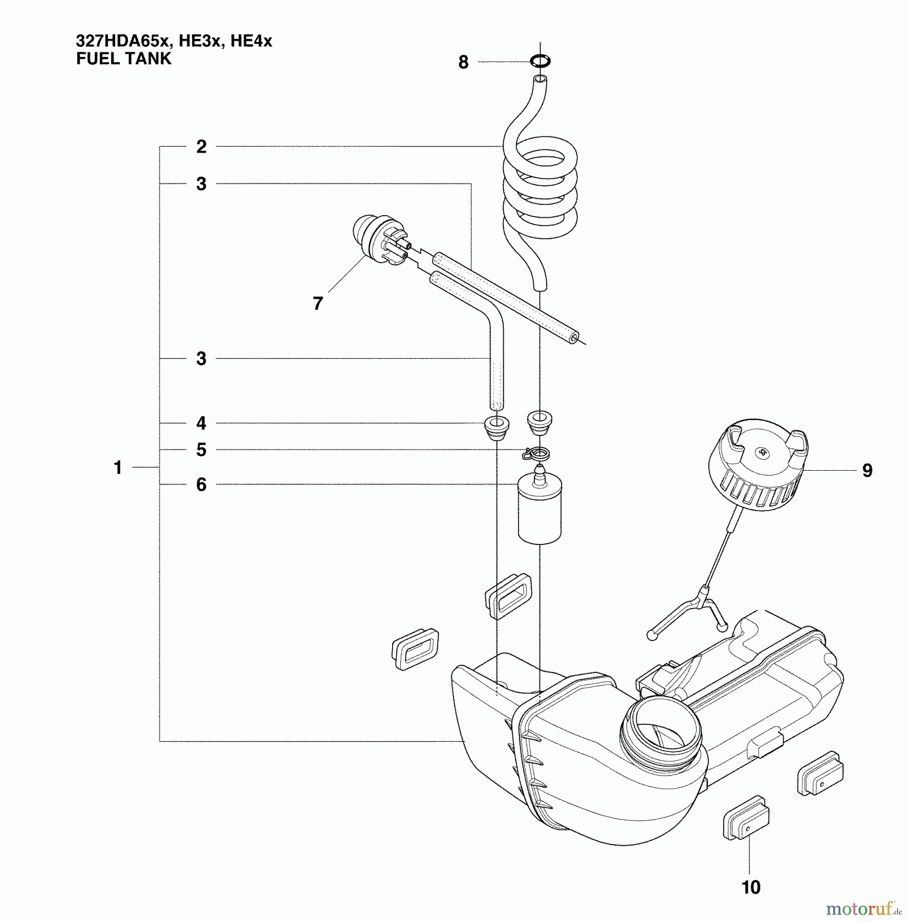  Husqvarna Heckenscheren 327 HDA 65X - Husqvarna Hedge Trimmer (2009-04 & After) Fuel Tank