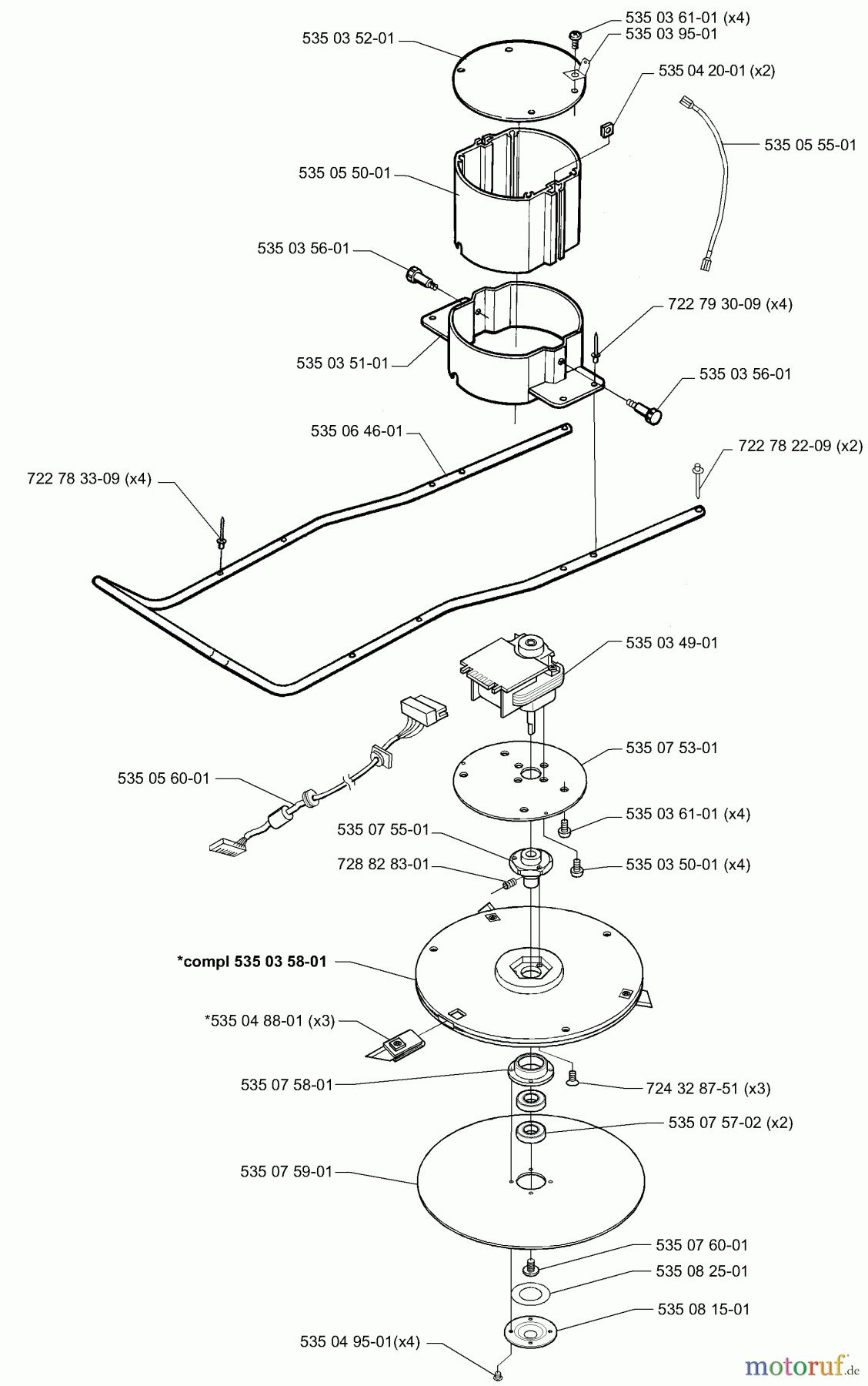  Husqvarna Automower, Mähroboter 953528301 - Husqvarna Solar Auto Mower (2000-10 to 2000-12) Motor / Frame / Housing