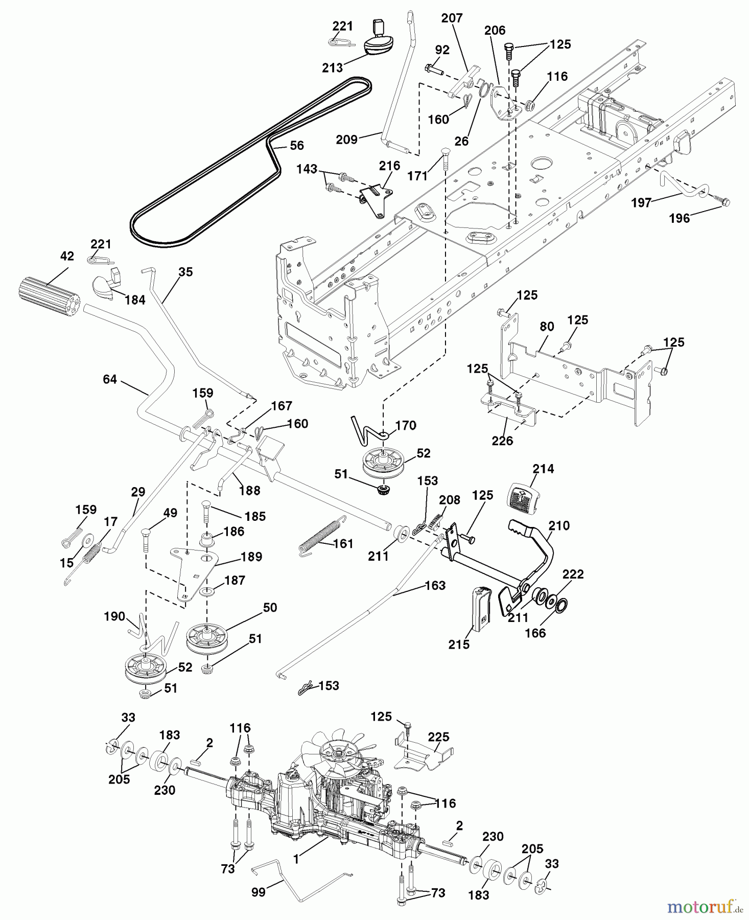  Husqvarna Rasen und Garten Traktoren 2042LS (96043004200) - Husqvarna Lawn Tractor (2008-01 & After) Drive