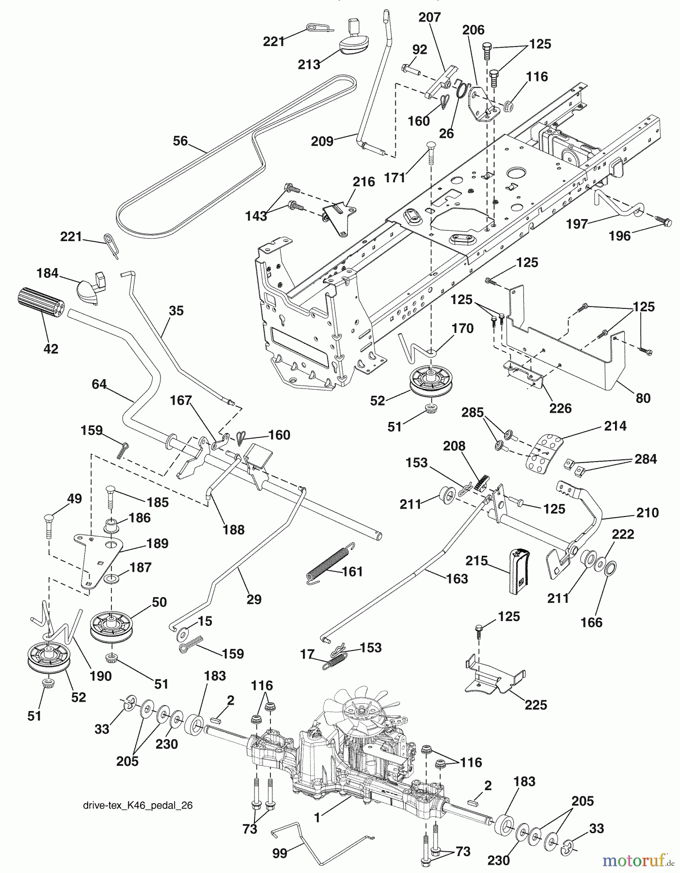  Husqvarna Rasen und Garten Traktoren 2042LS (96043007500) - Husqvarna Lawn Tractor (2008-11 & After) Drive