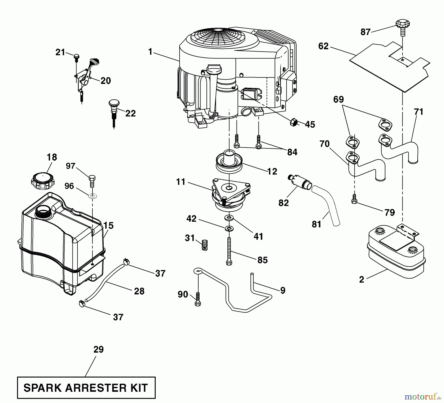  Husqvarna Rasen und Garten Traktoren 2246LS (96043004300) - Husqvarna Lawn Tractor (2008-01 & After) Engine