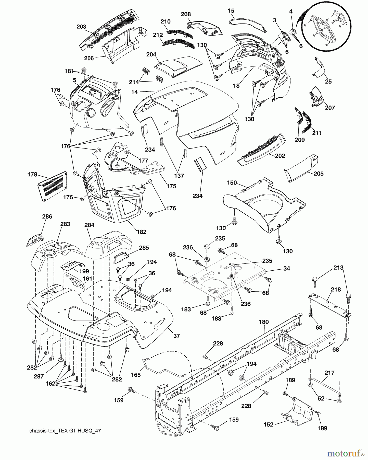  Husqvarna Rasen und Garten Traktoren 2246LS (96043006300) - Husqvarna Lawn Tractor (2008-11 & After) Chassis